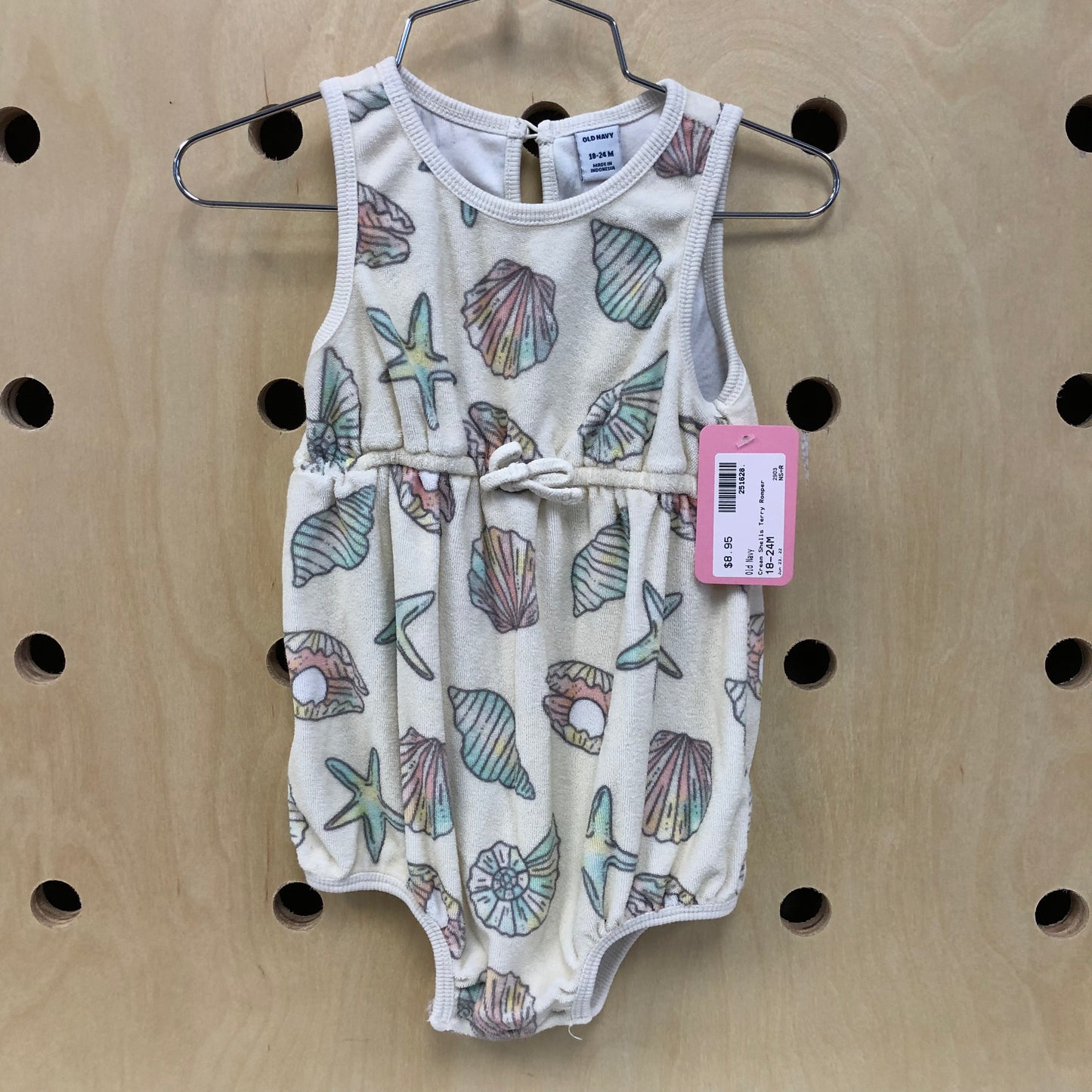 Cream Shells Terry Romper