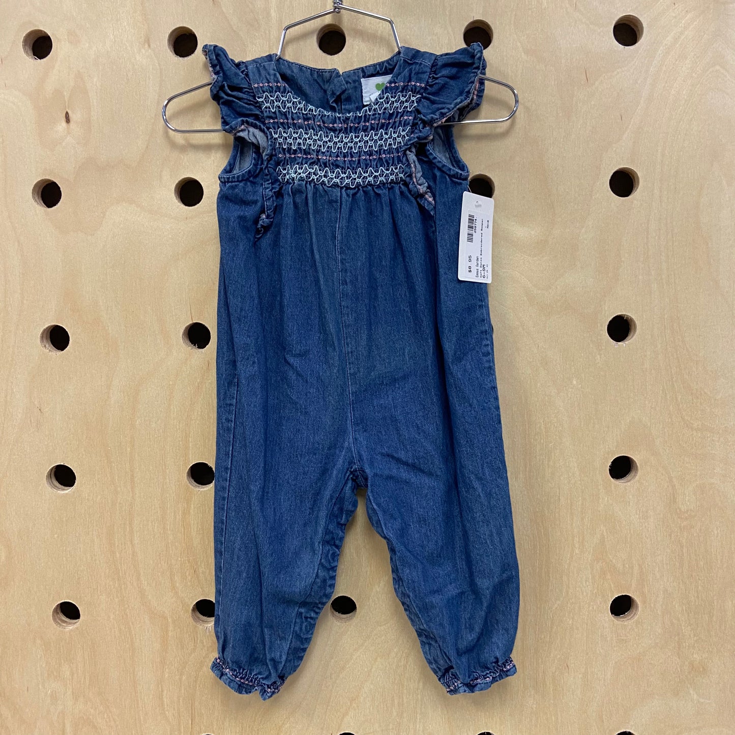 Soft Denim Embroidered Romper