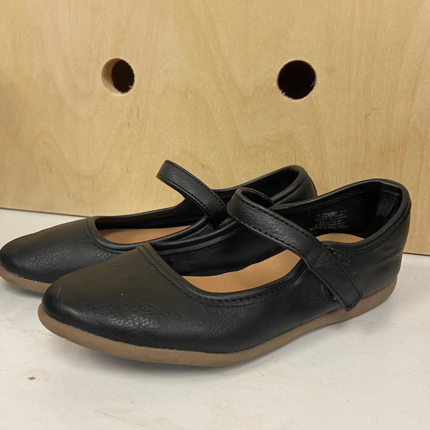 Black Velcro Strap Flats