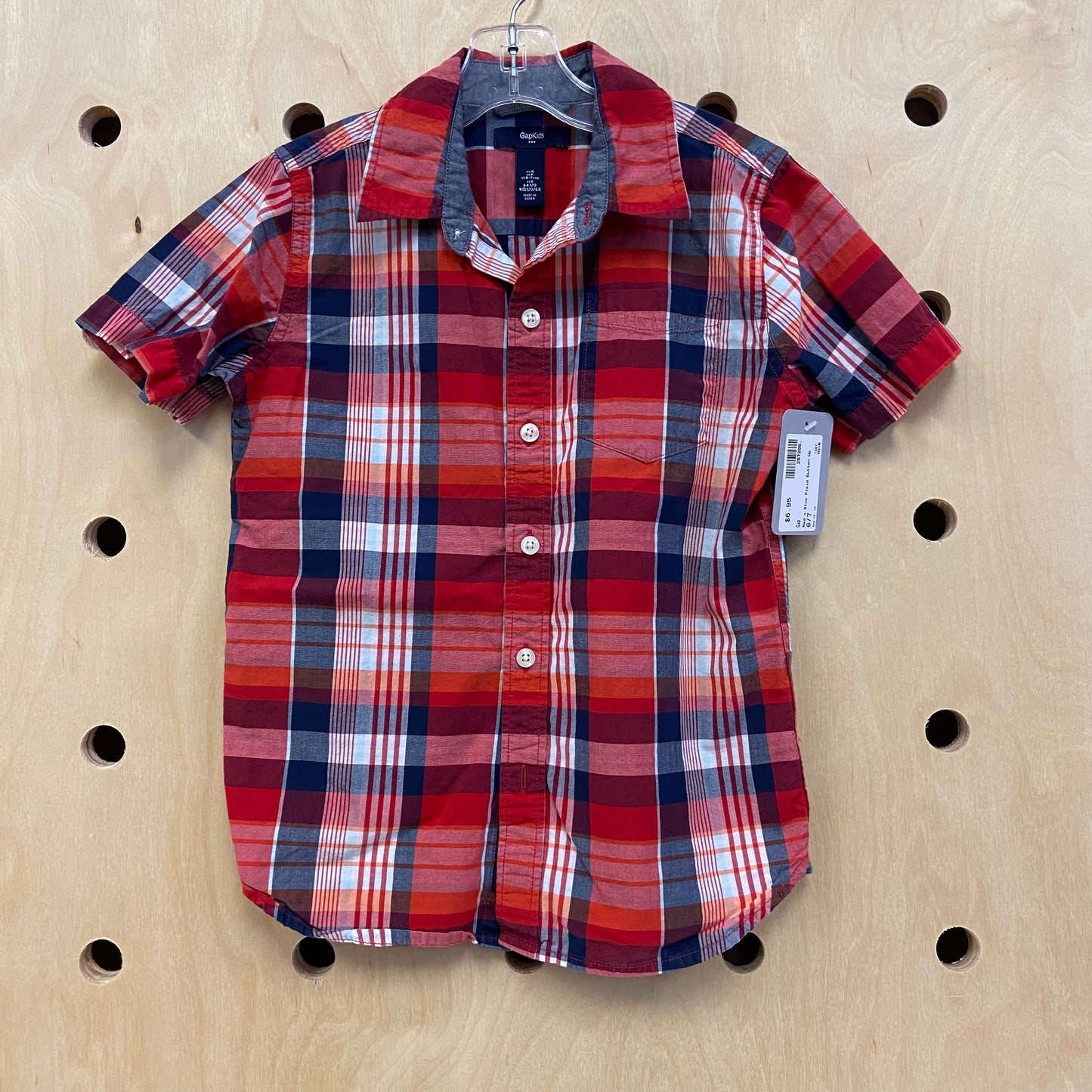 Red + Blue Plaid Button Up