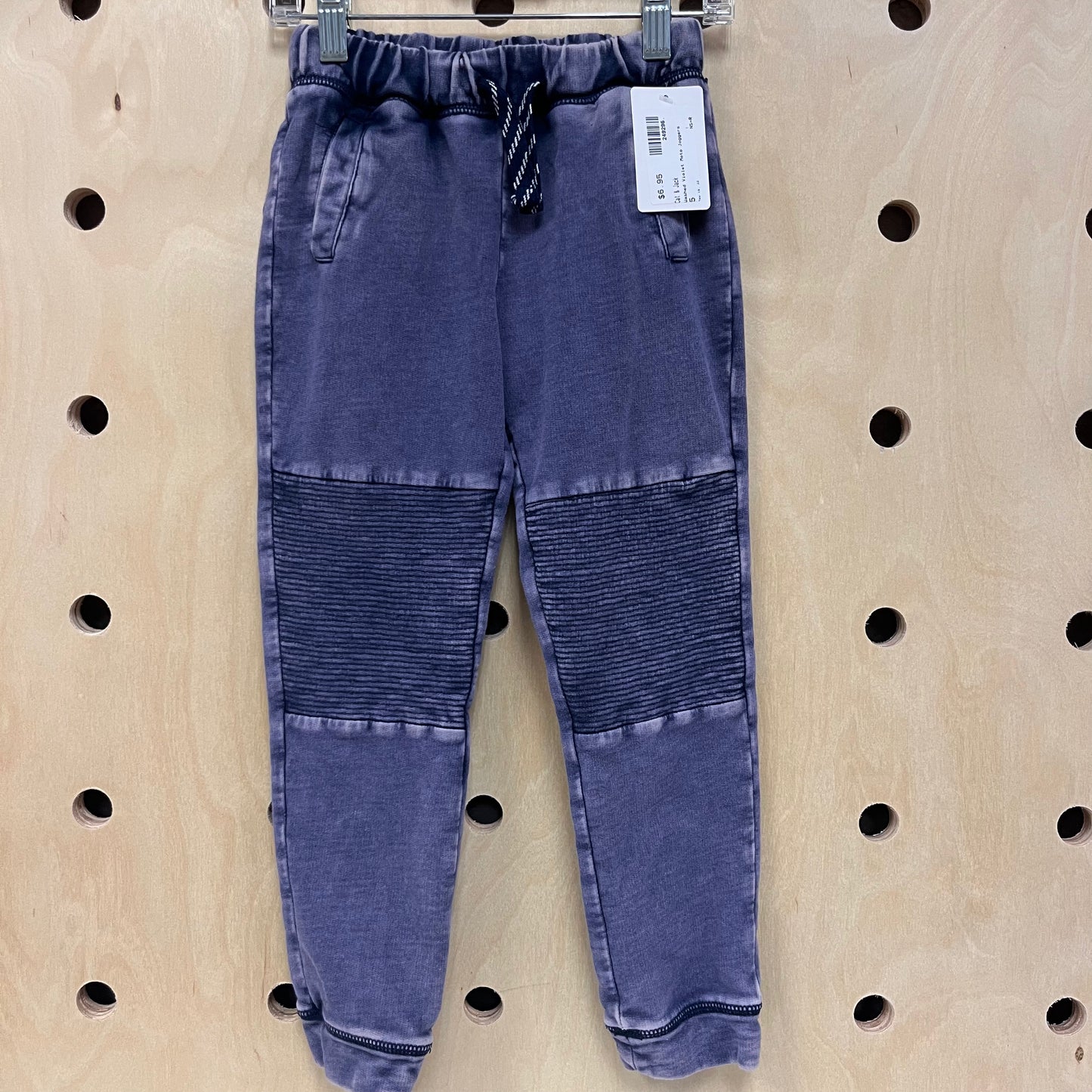 Washed Violet Moto Joggers