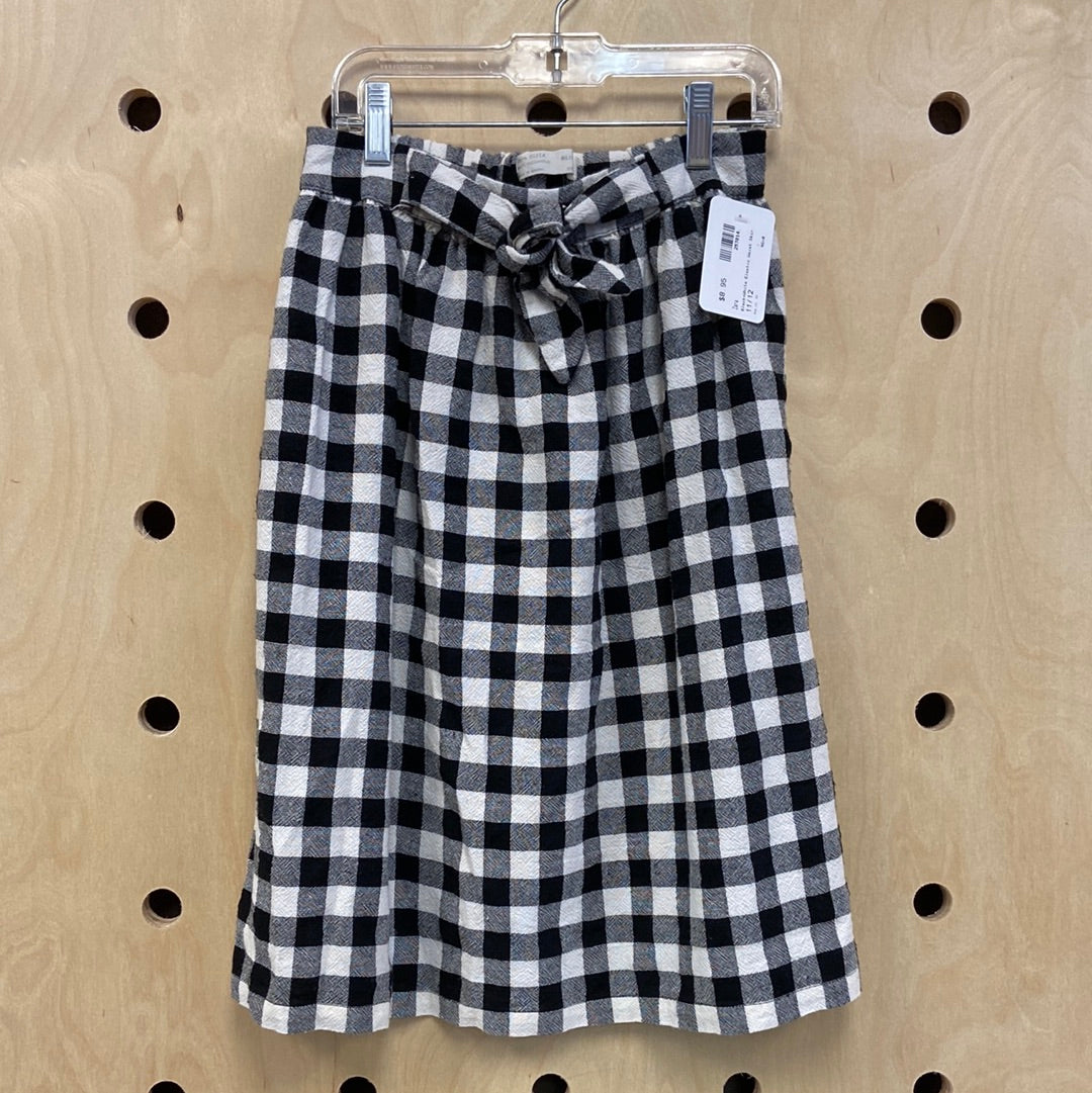 Black+White Elastic Waist Skir