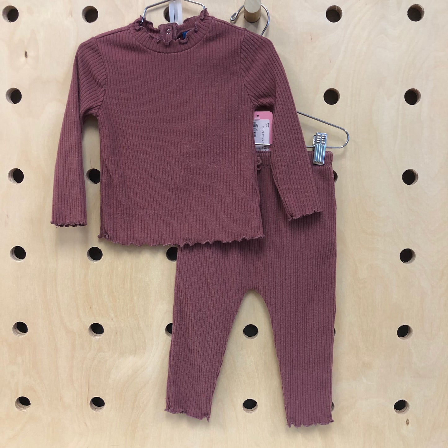 Dusty Purple Ribbed Outfit