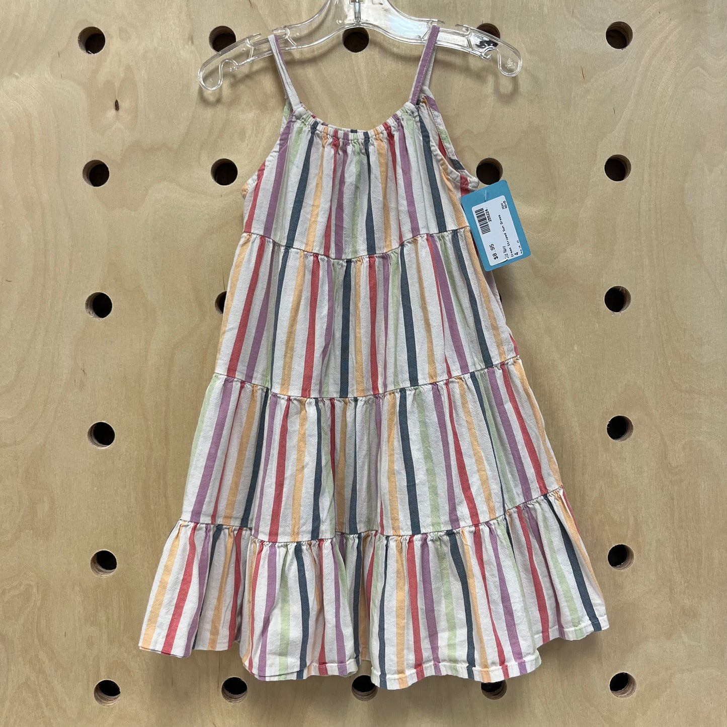 Cream Striped Sun Dress
