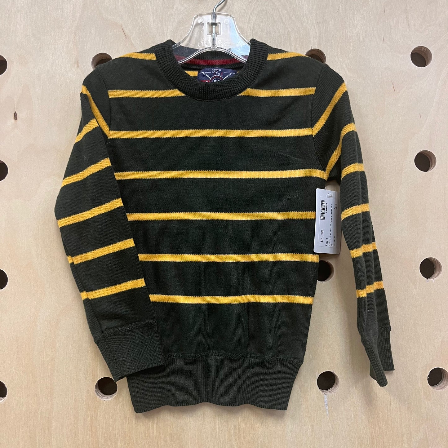 Olive+Yellow Striped Sweater