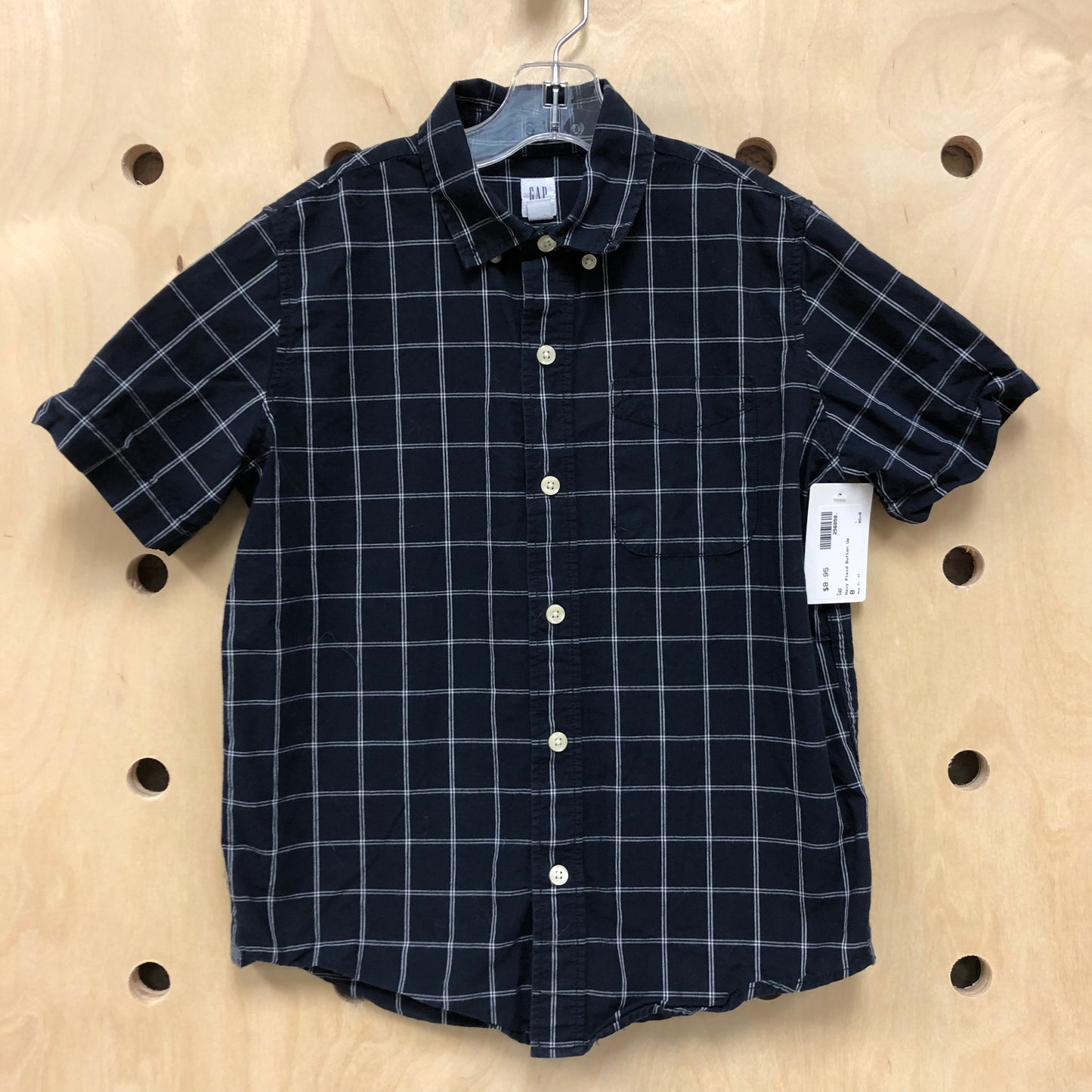 Navy Plaid Button Up