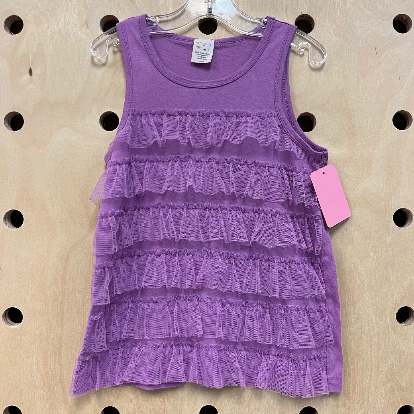 Purple Tulle Ruffle Tank