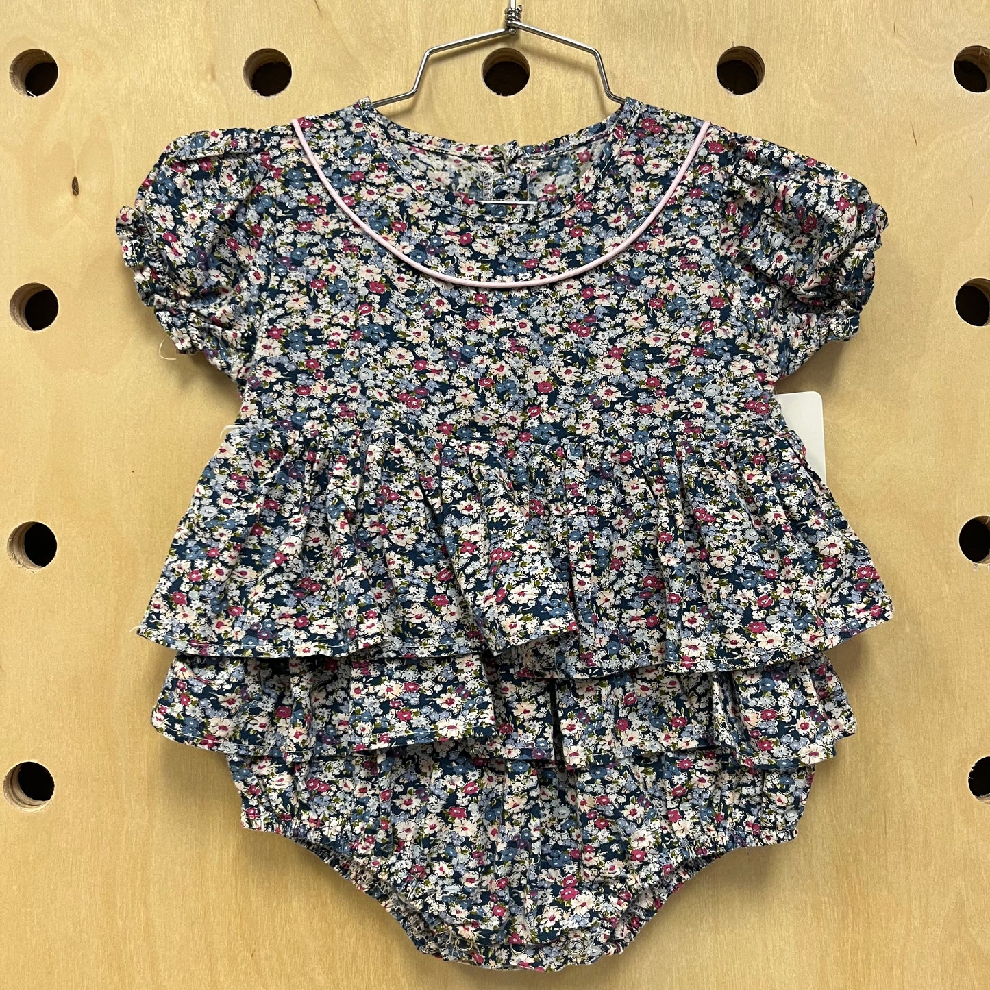 Blue Floral Bubble Romper