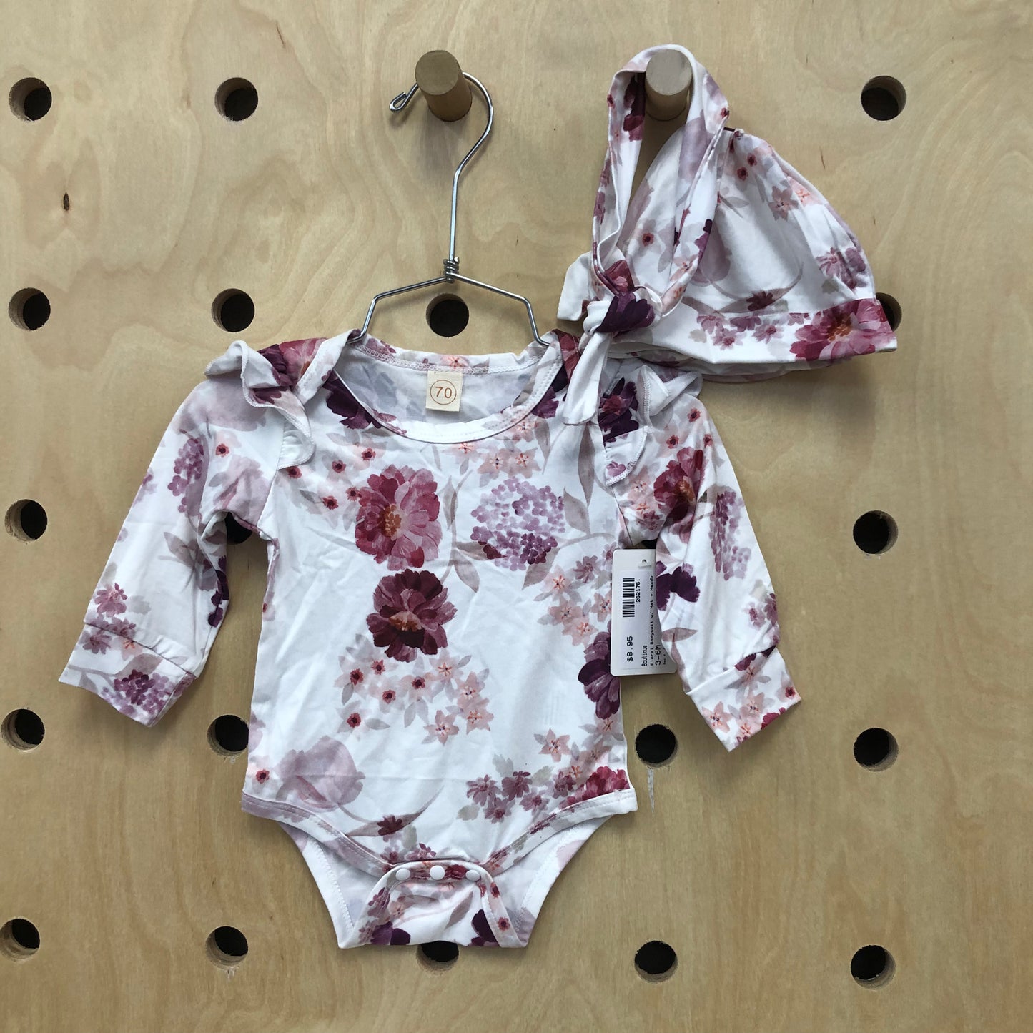 Floral Bodysuit w/ Hat + Headb