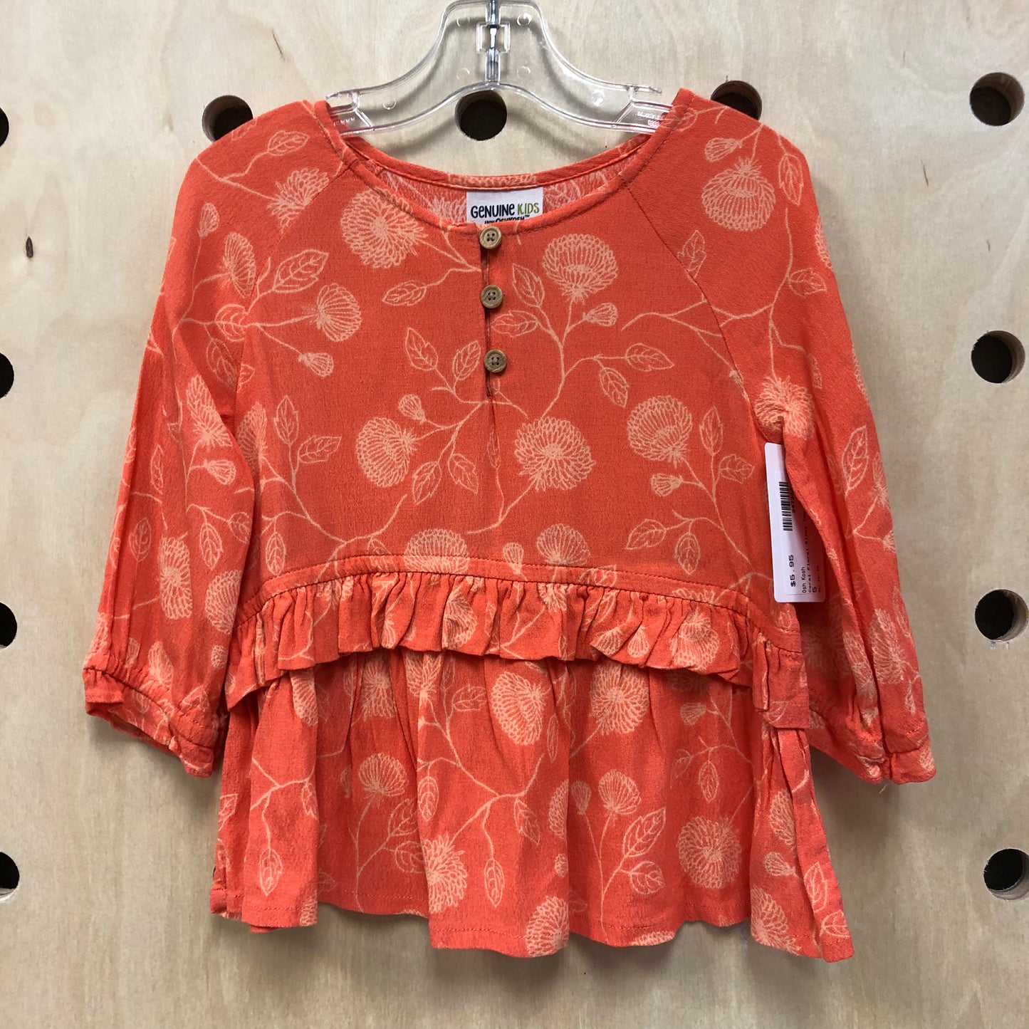 Coral Floral Flowy Top