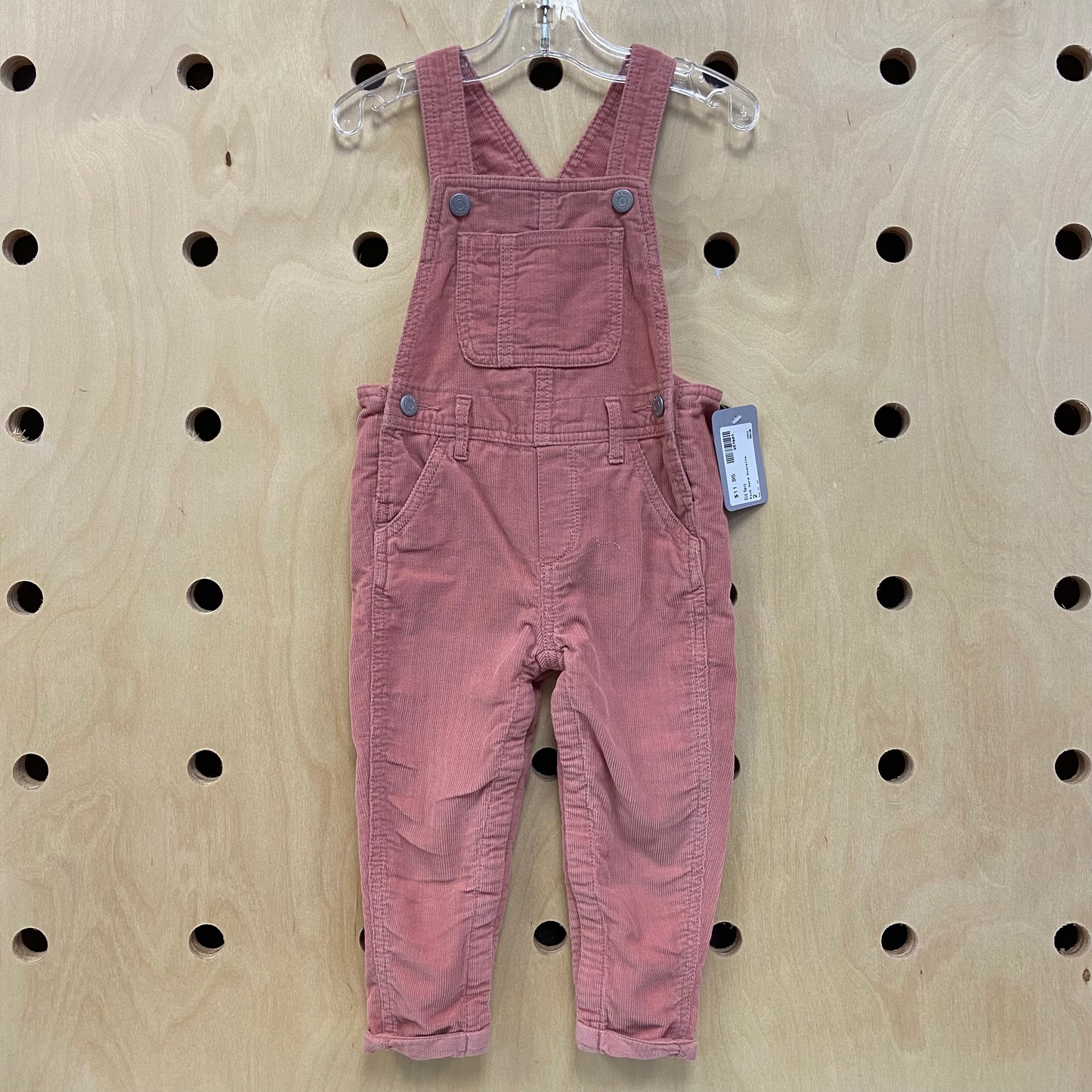 Pink Cord Overalls