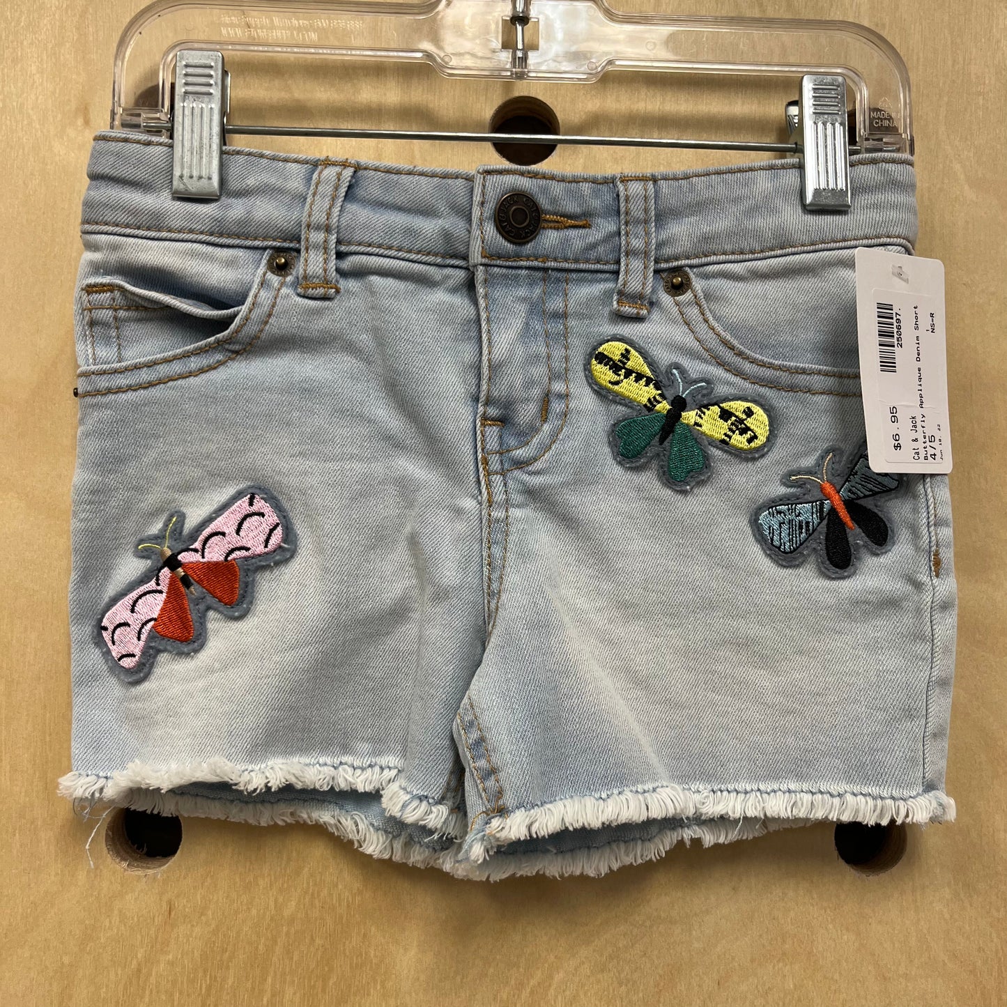 Butterfly Applique Denim Shorts