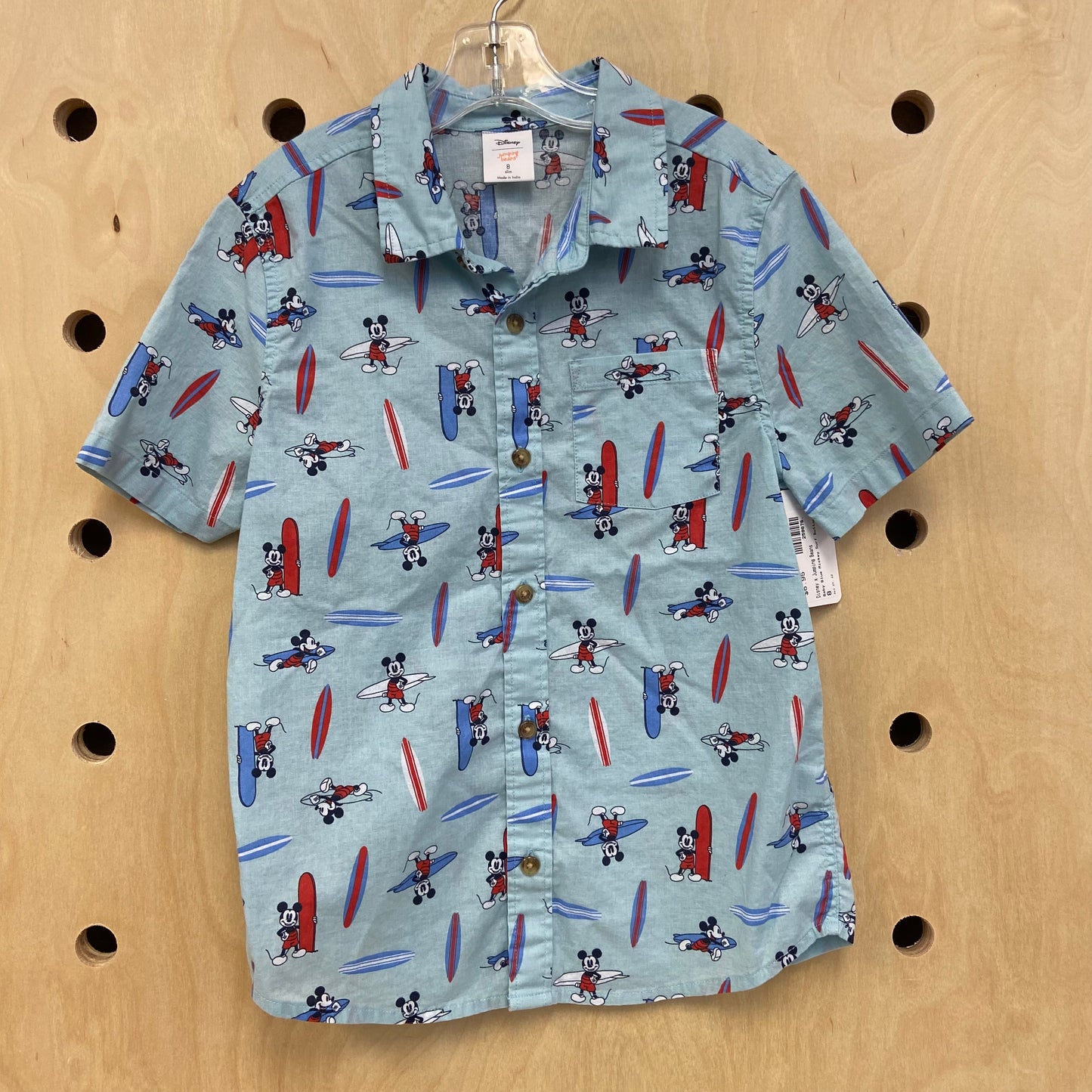 Baby Blue Mickey Surf Button Up