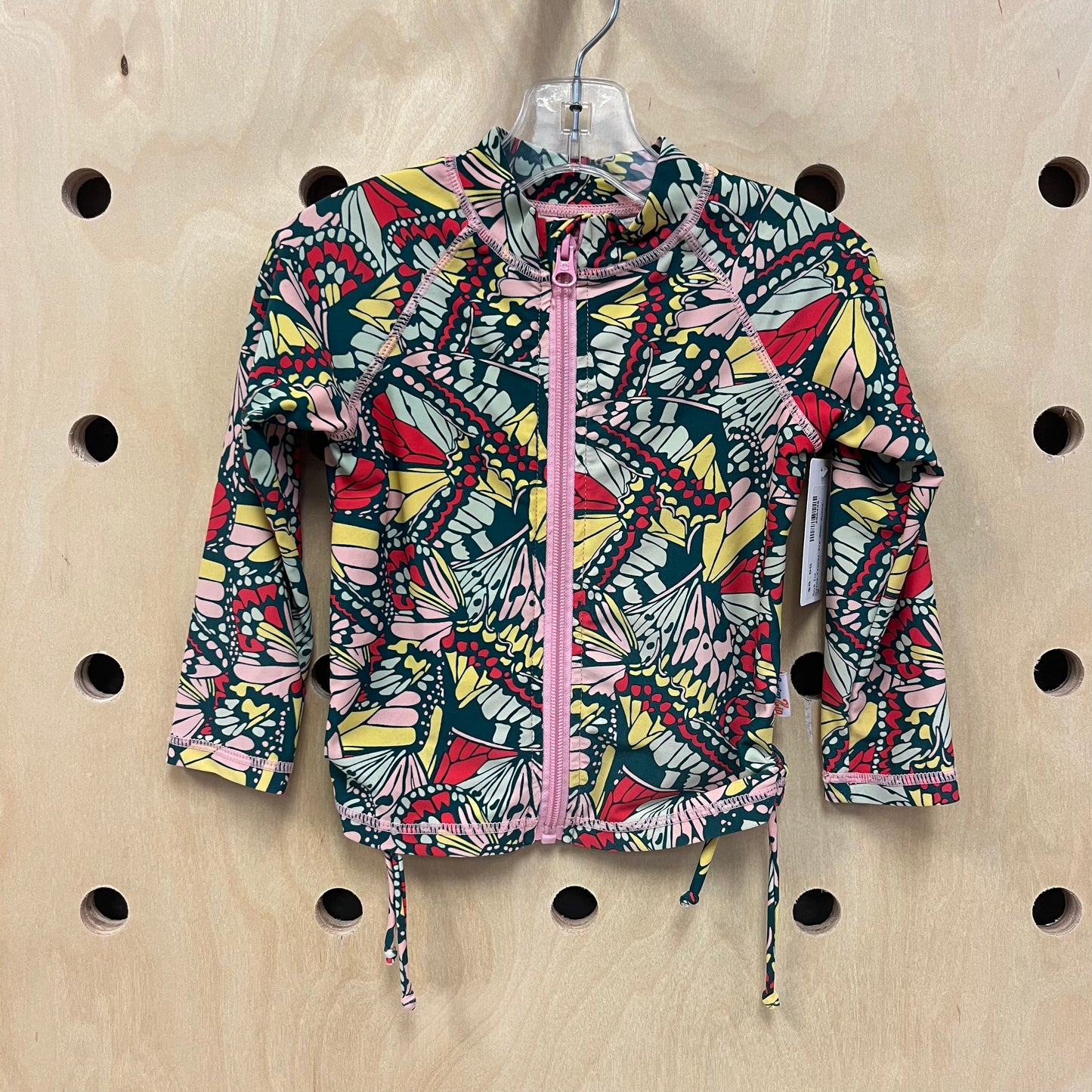 Olive Floral Zip Rash Guard