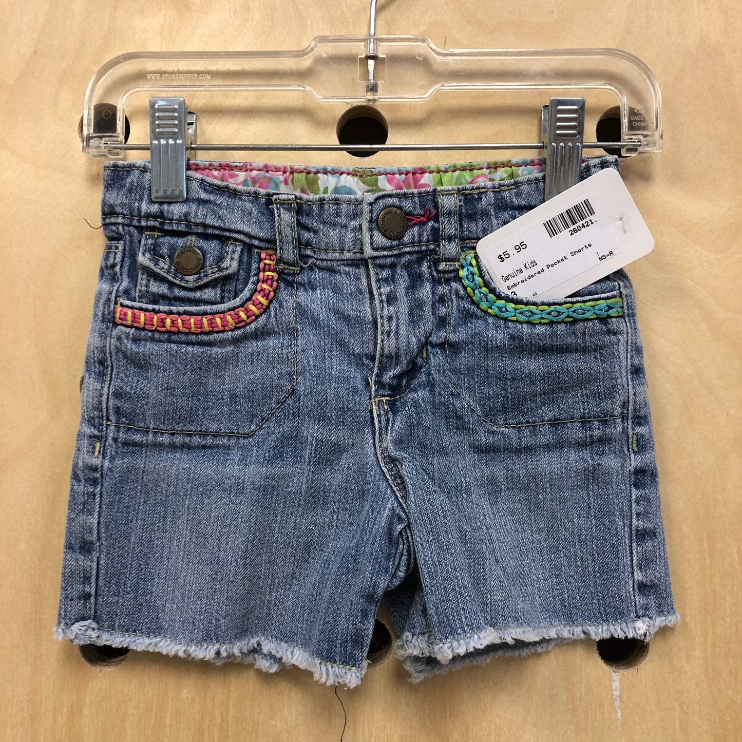 Embroidered Pocket Shorts