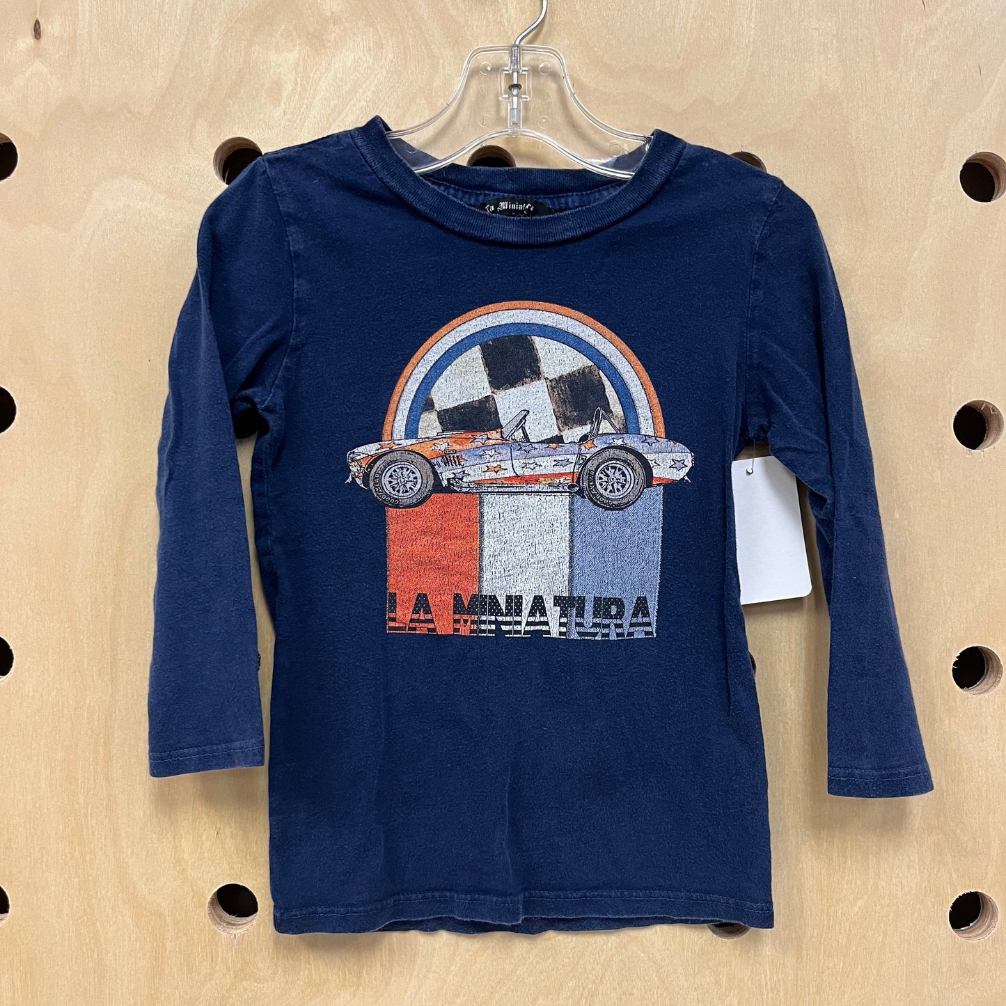 Navy Sports Car Long Sleeve Tee