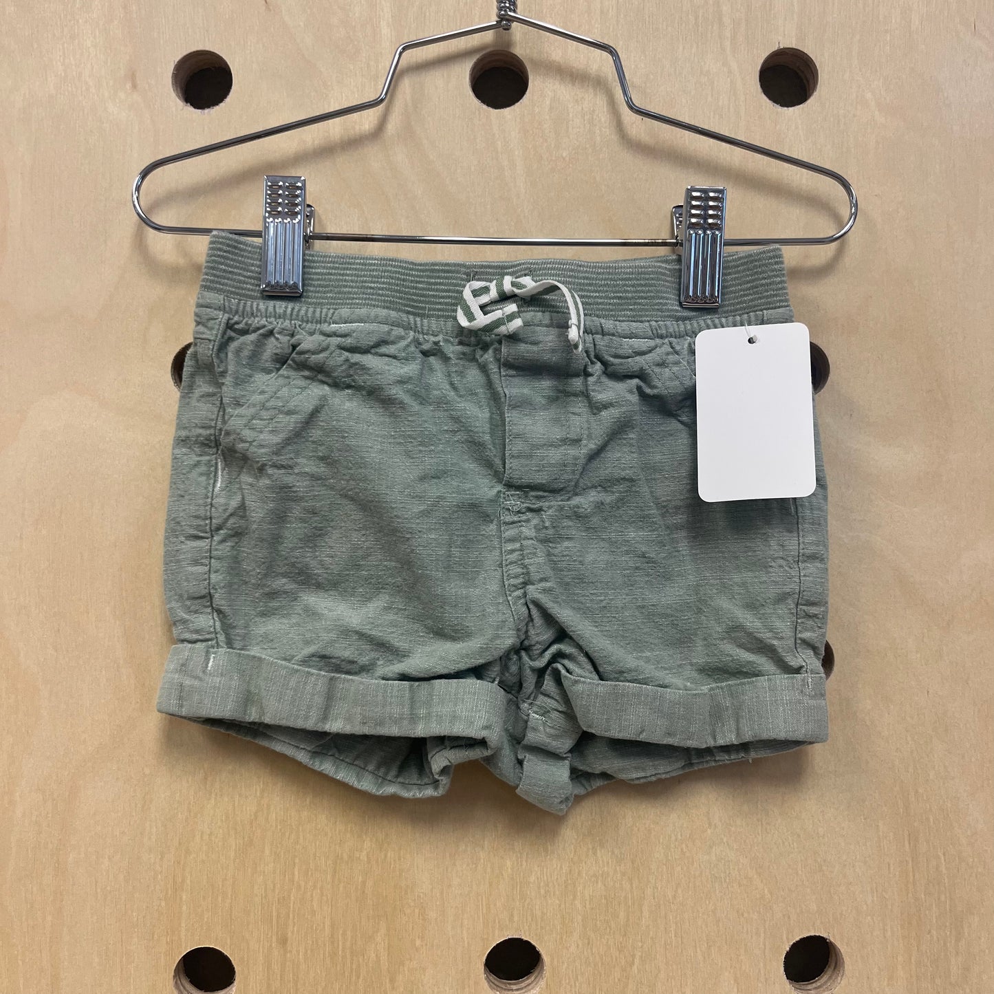 Green Elastic Waist Shorts