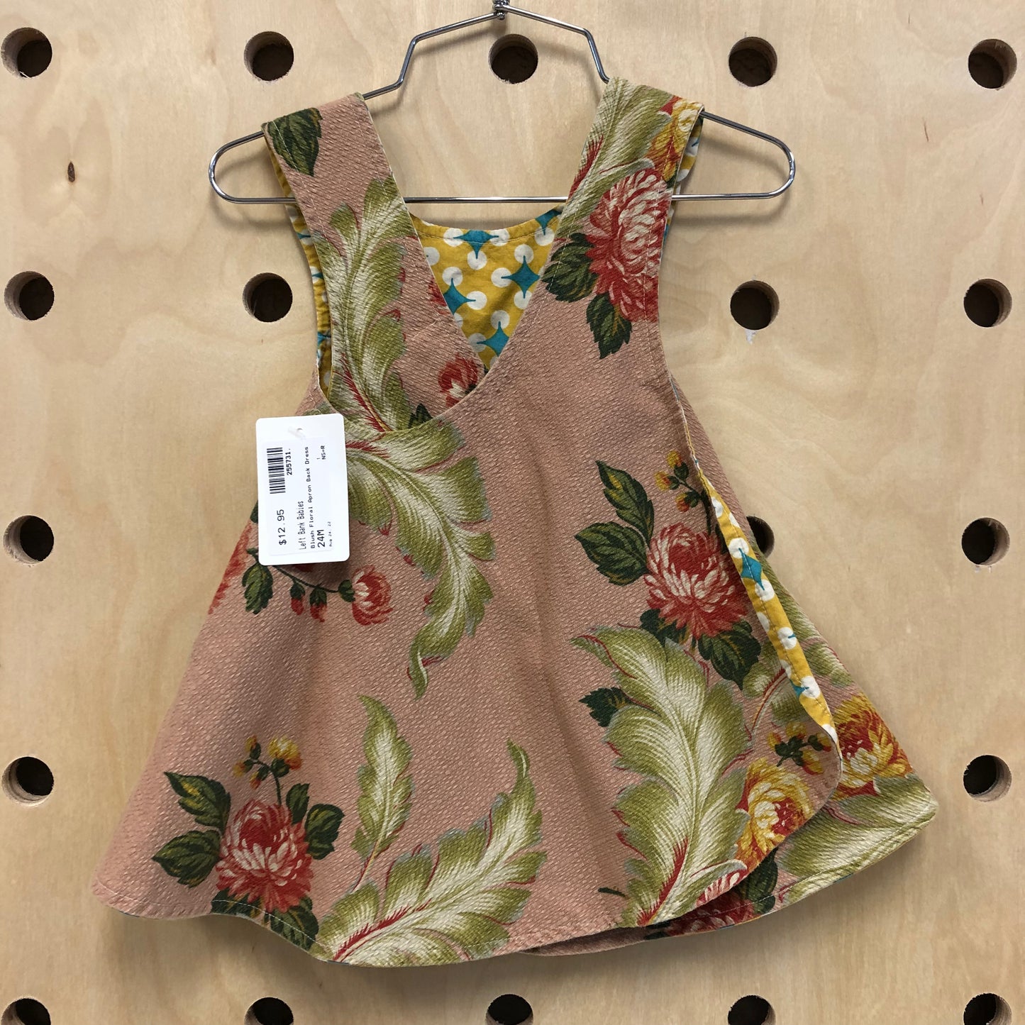 Blush Floral Apron Back Dress