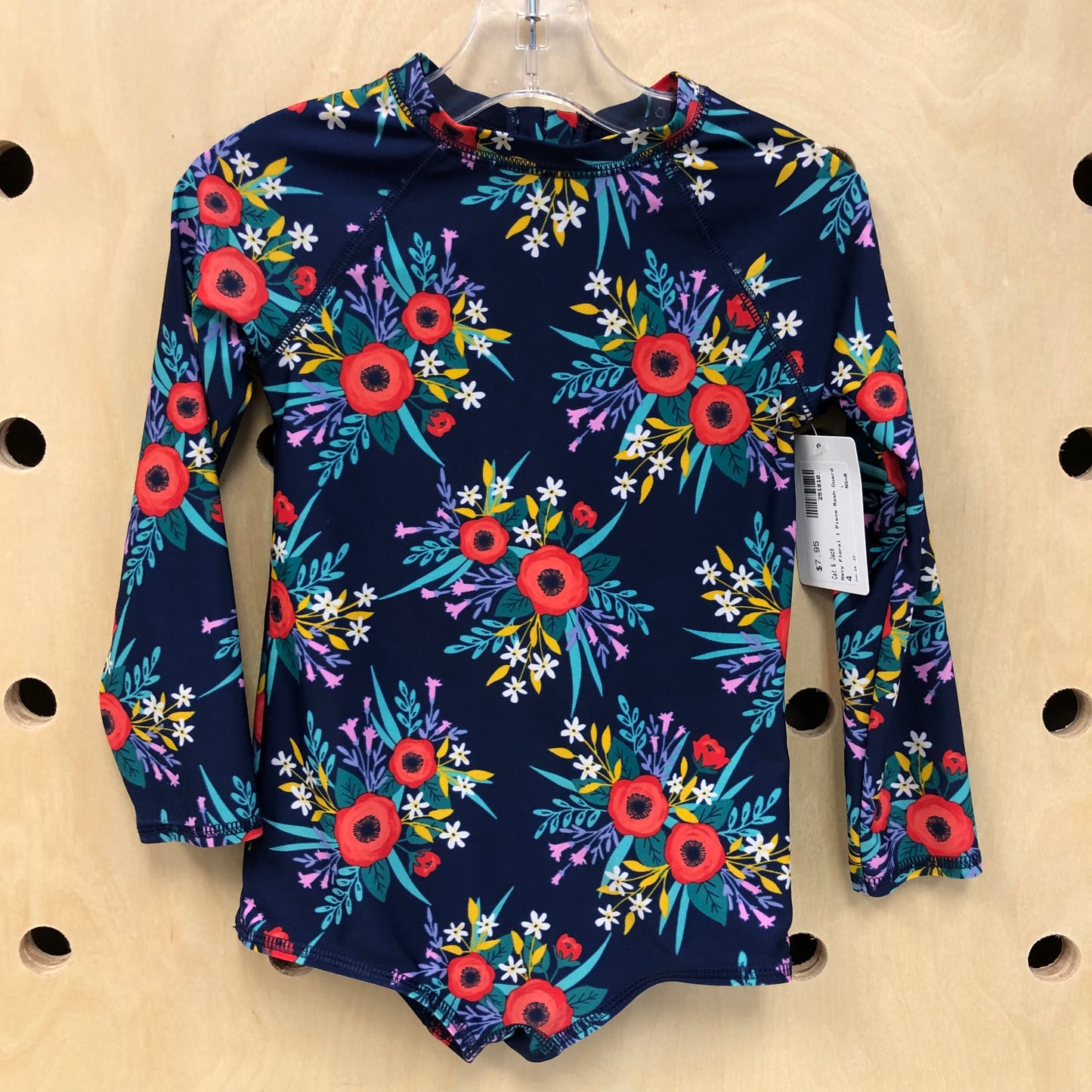 Navy Floral 1 Piece Rash Guard
