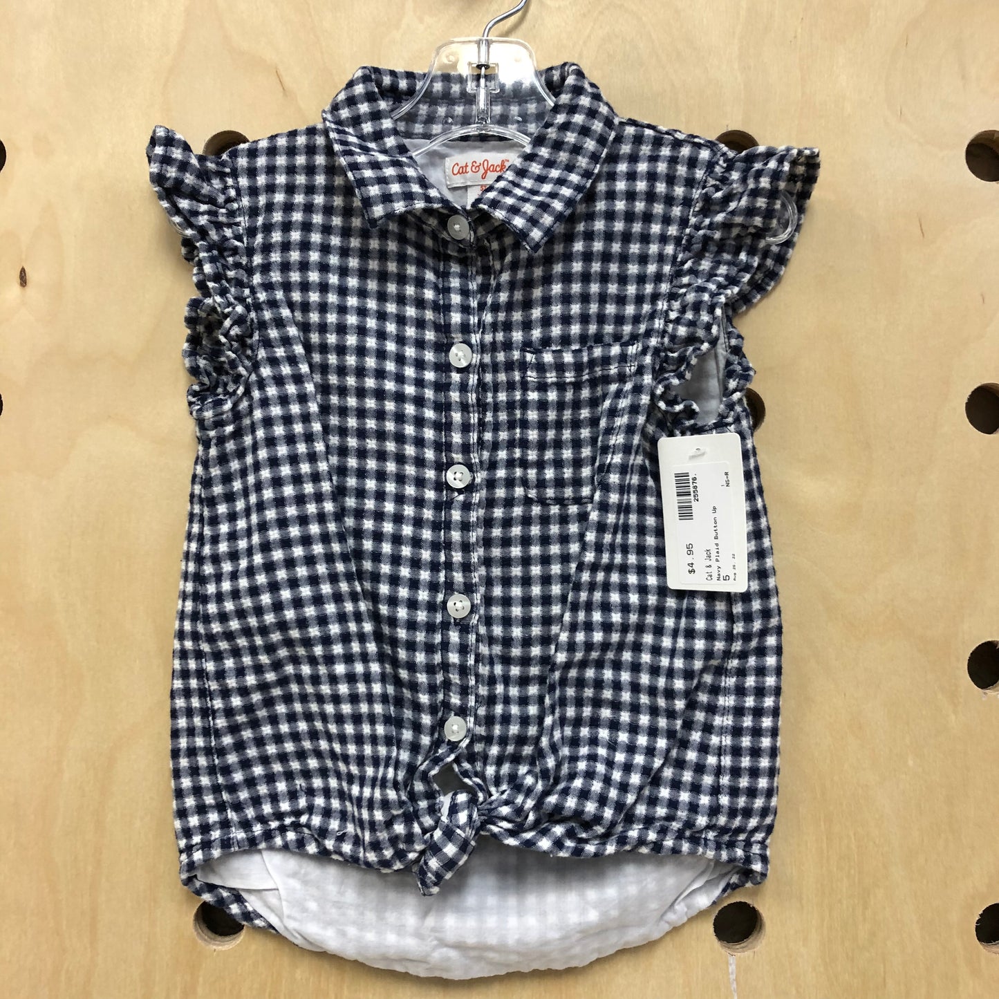 Navy Gingham Button Up