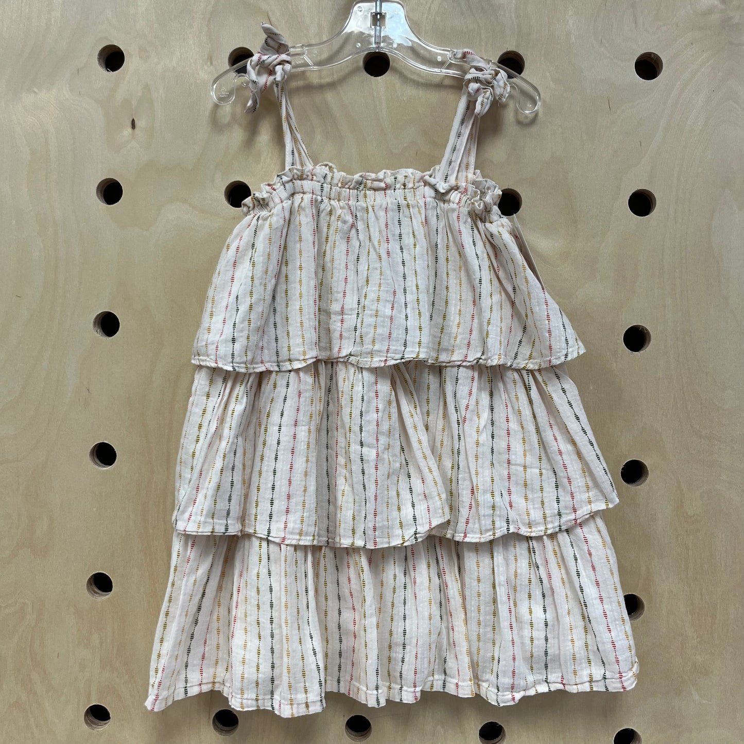 Off-white Colorful Ruffle Dress