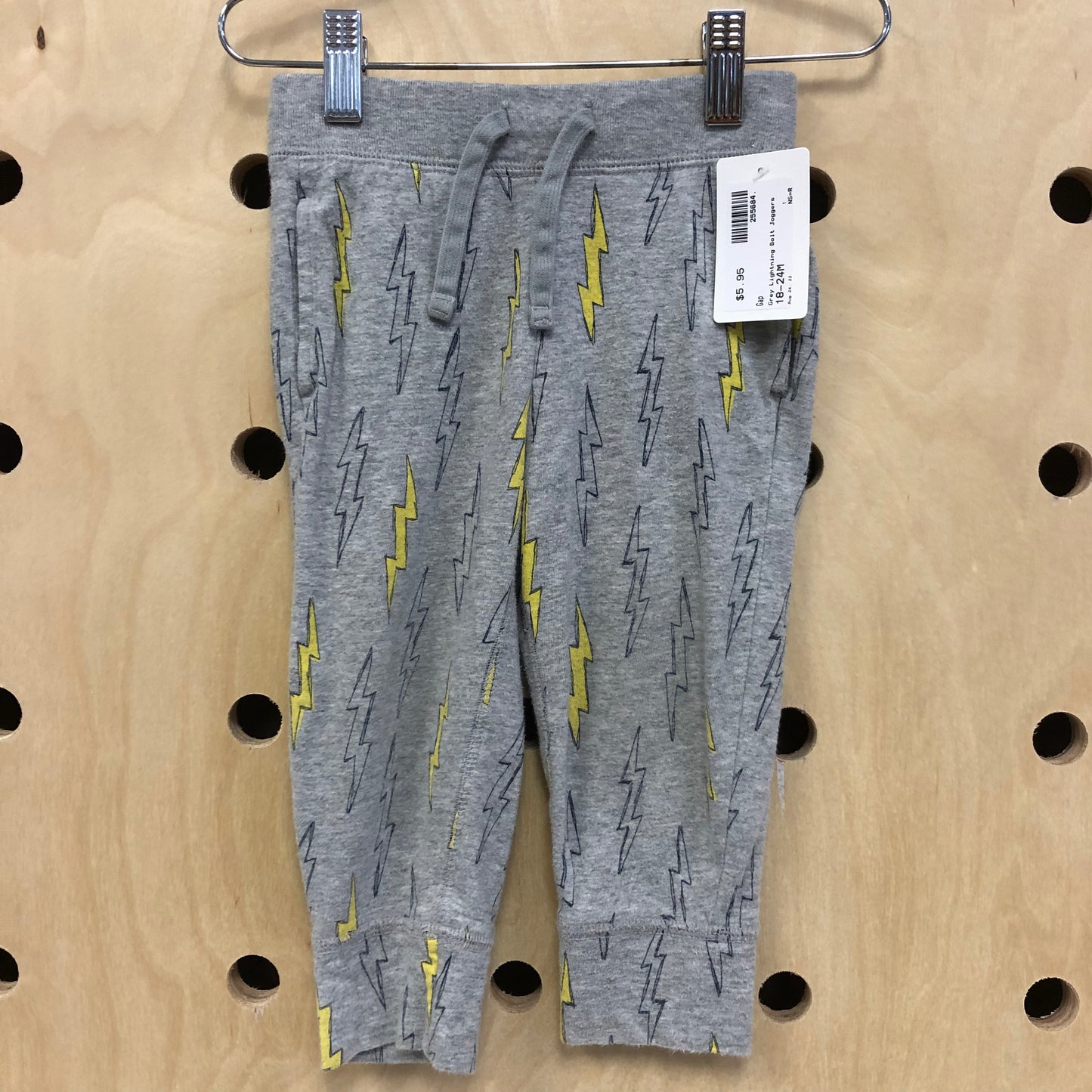 Grey Lightning Bolt Joggers