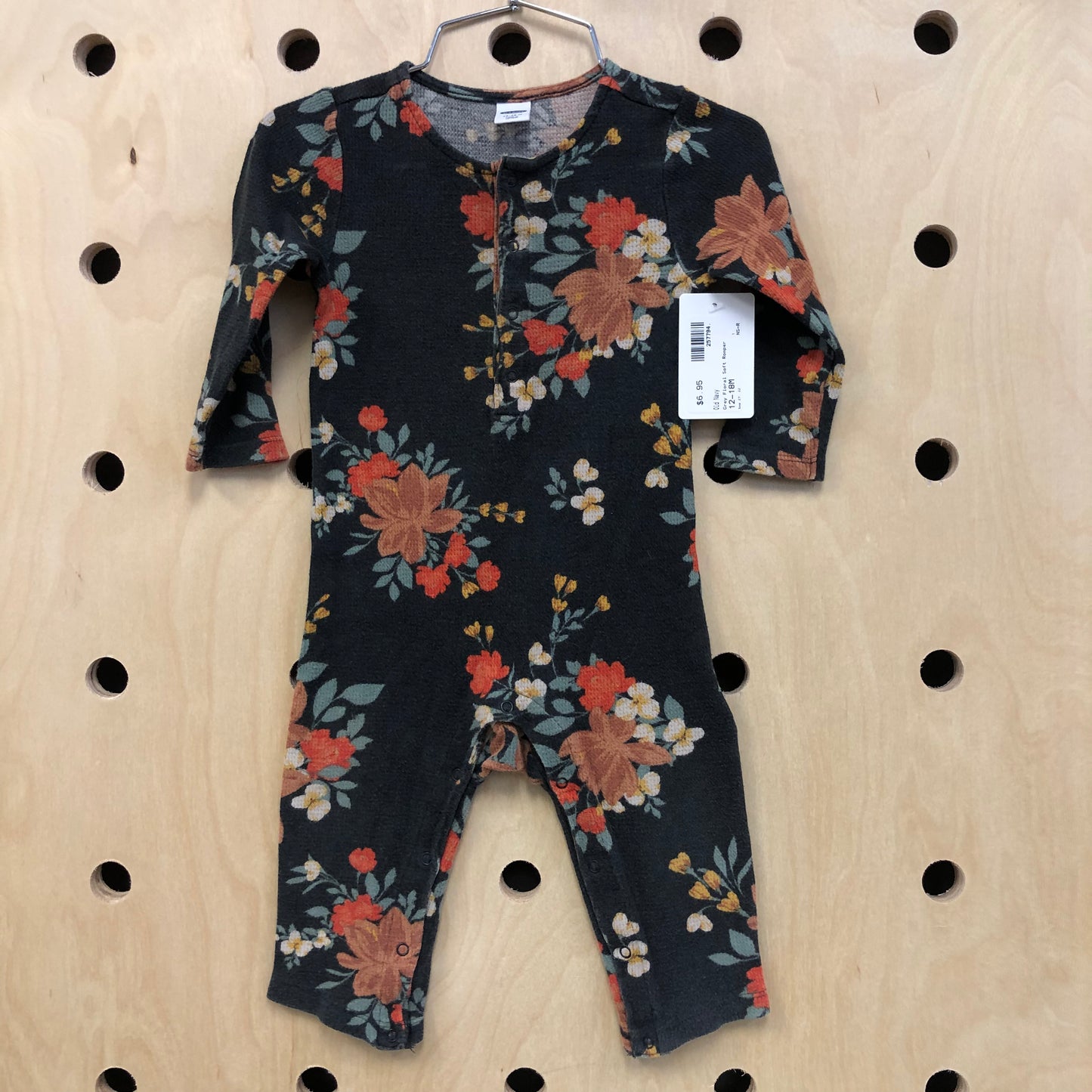 Grey Floral Soft Romper
