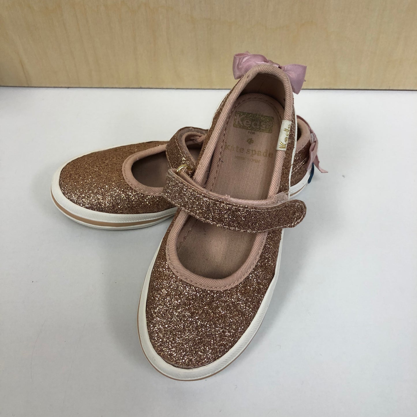Rose Gold Glitter Velcro Shoes