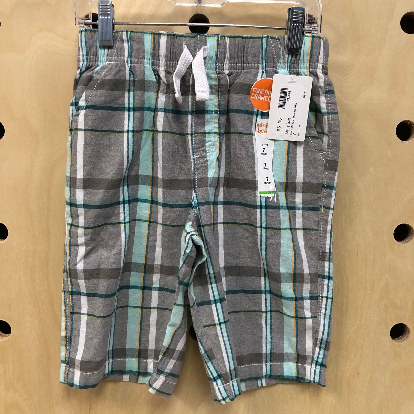 Teal Plaid Shorts NEW