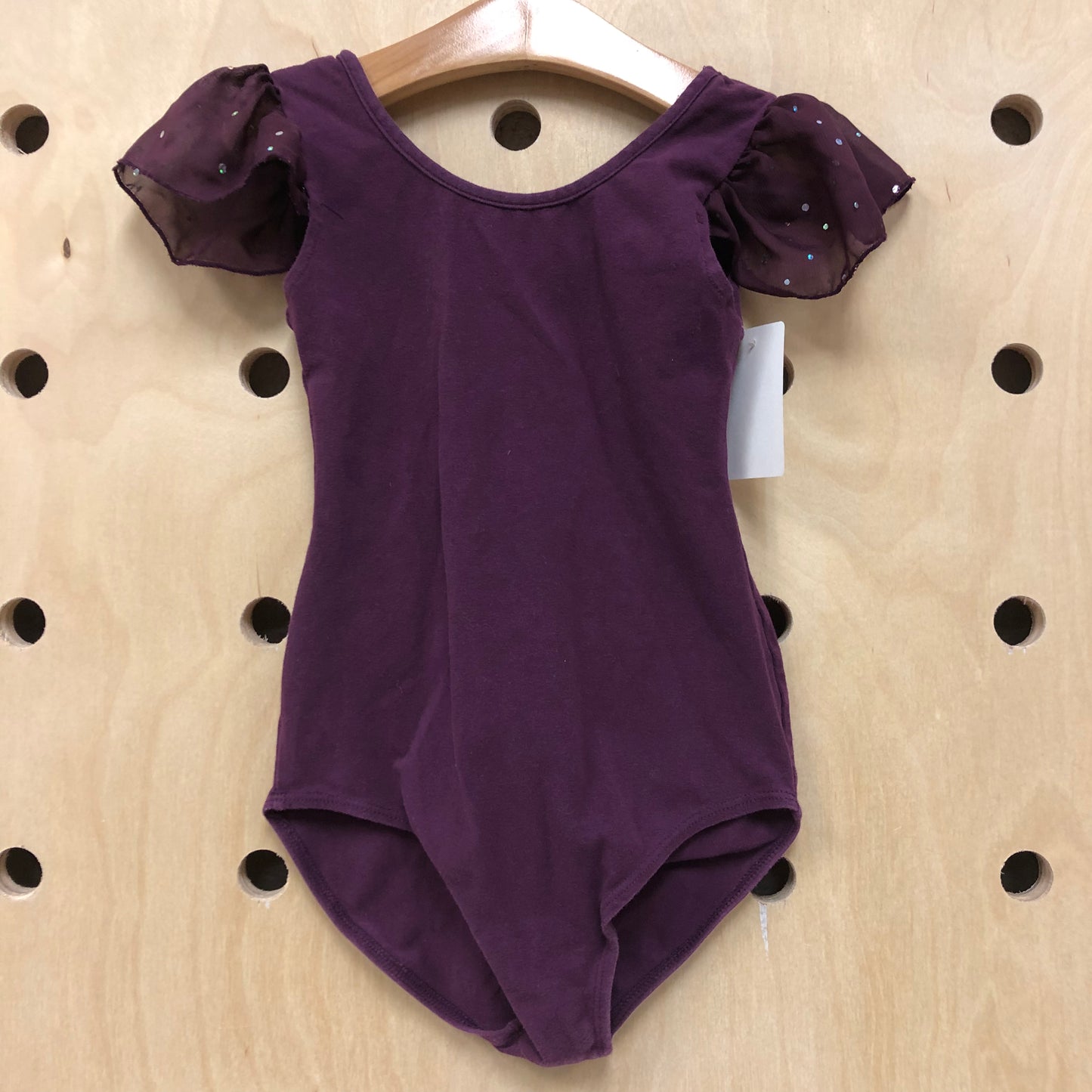 Plum Mesh Sleeve Leotard