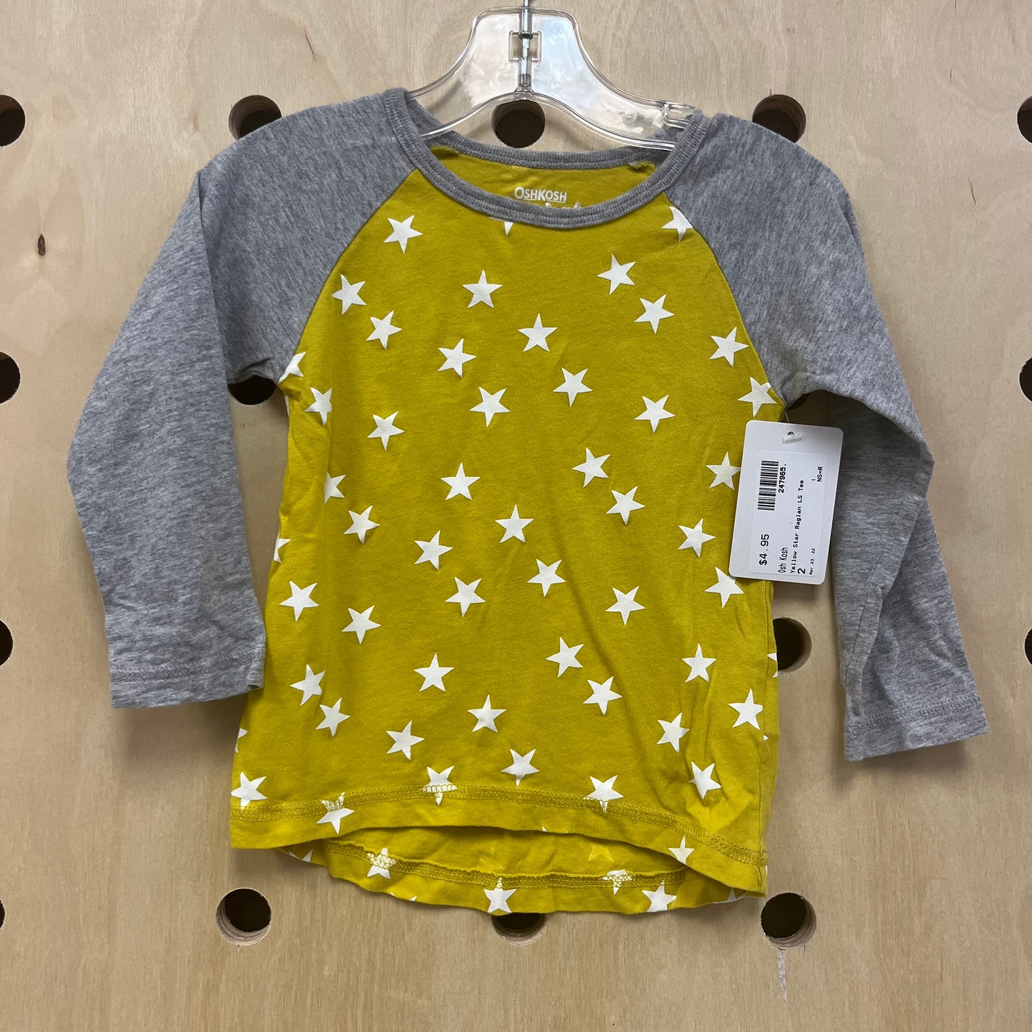 Yellow Star Raglan LS Tee