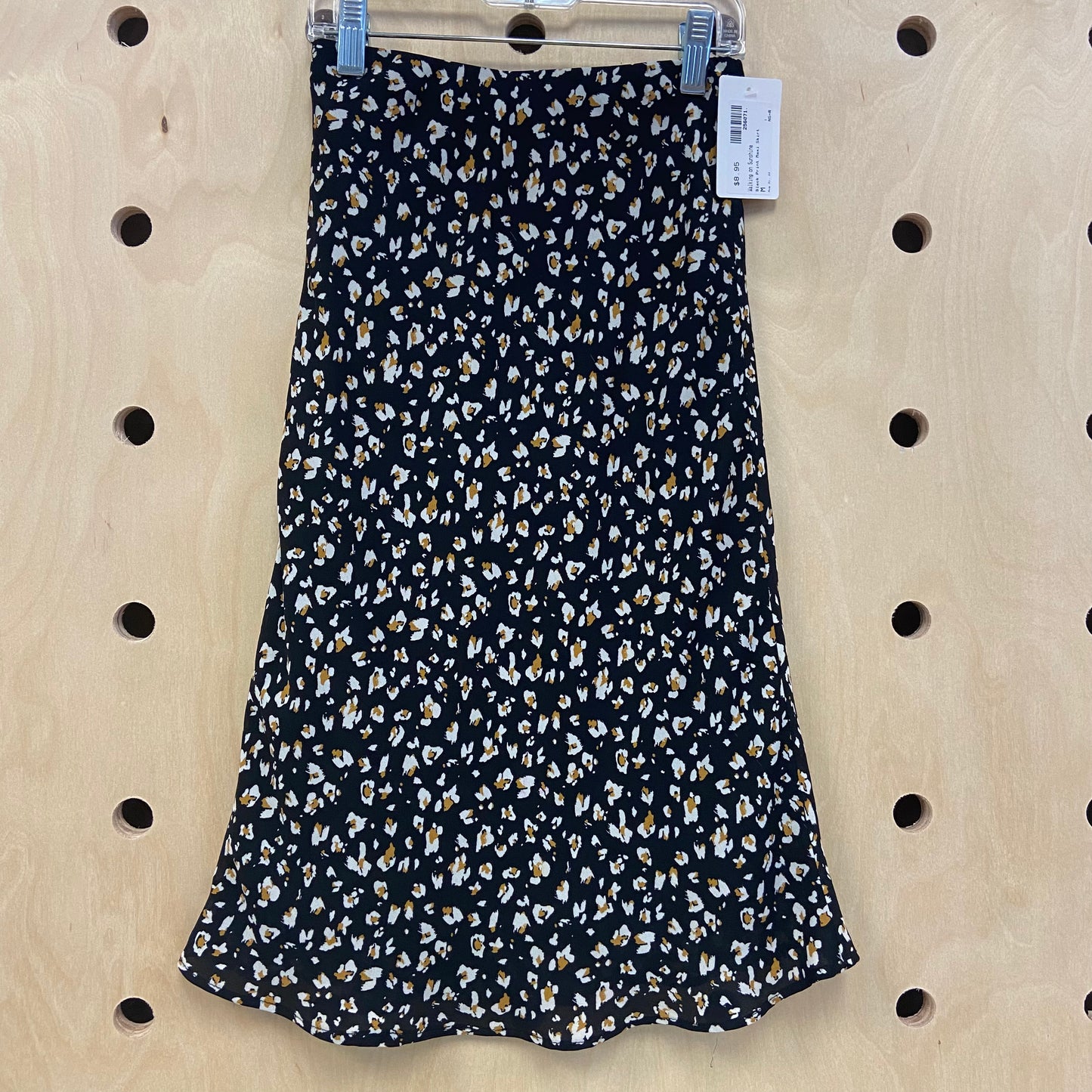 Black Print Maxi Skirt