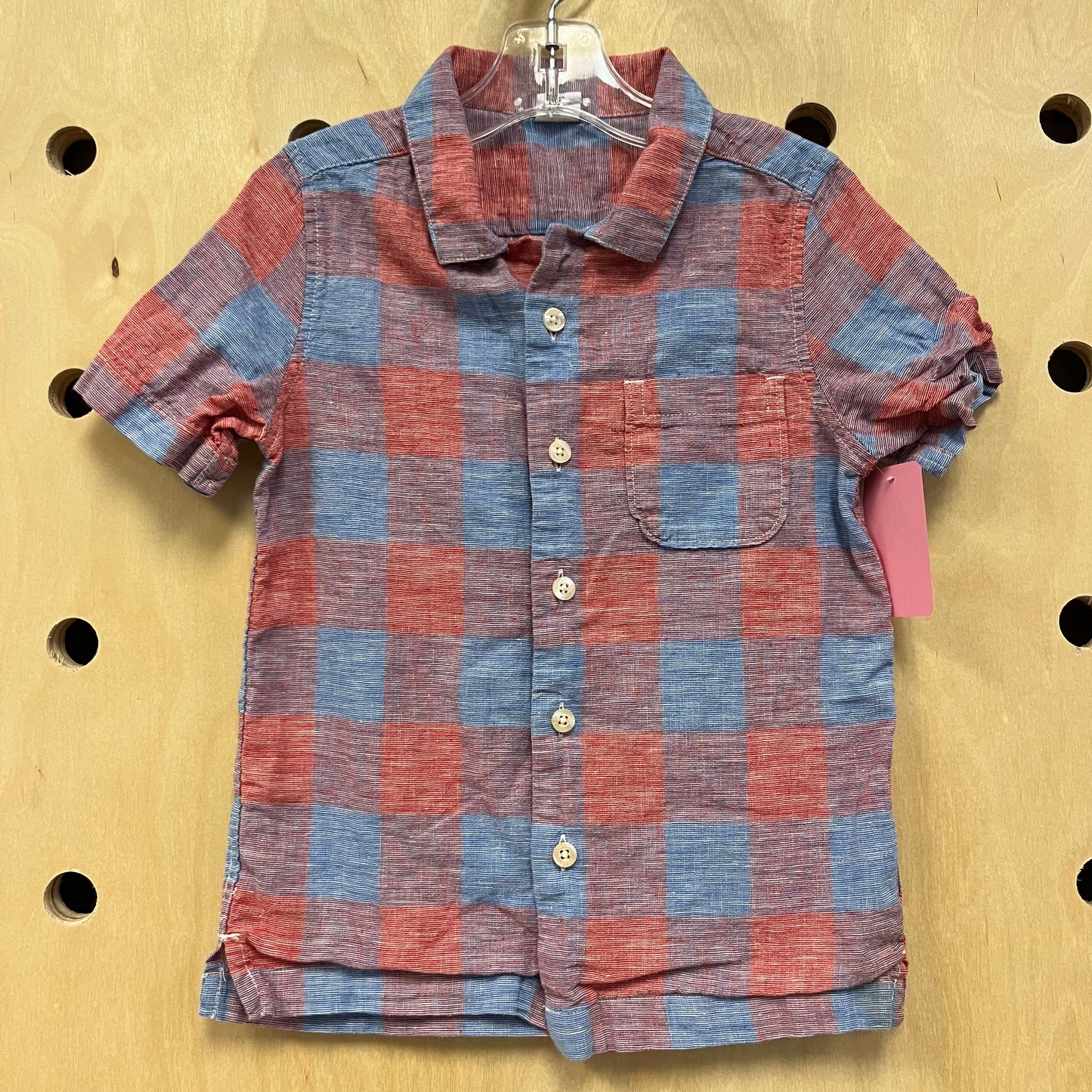 Blue + Orange Plaid Shirt