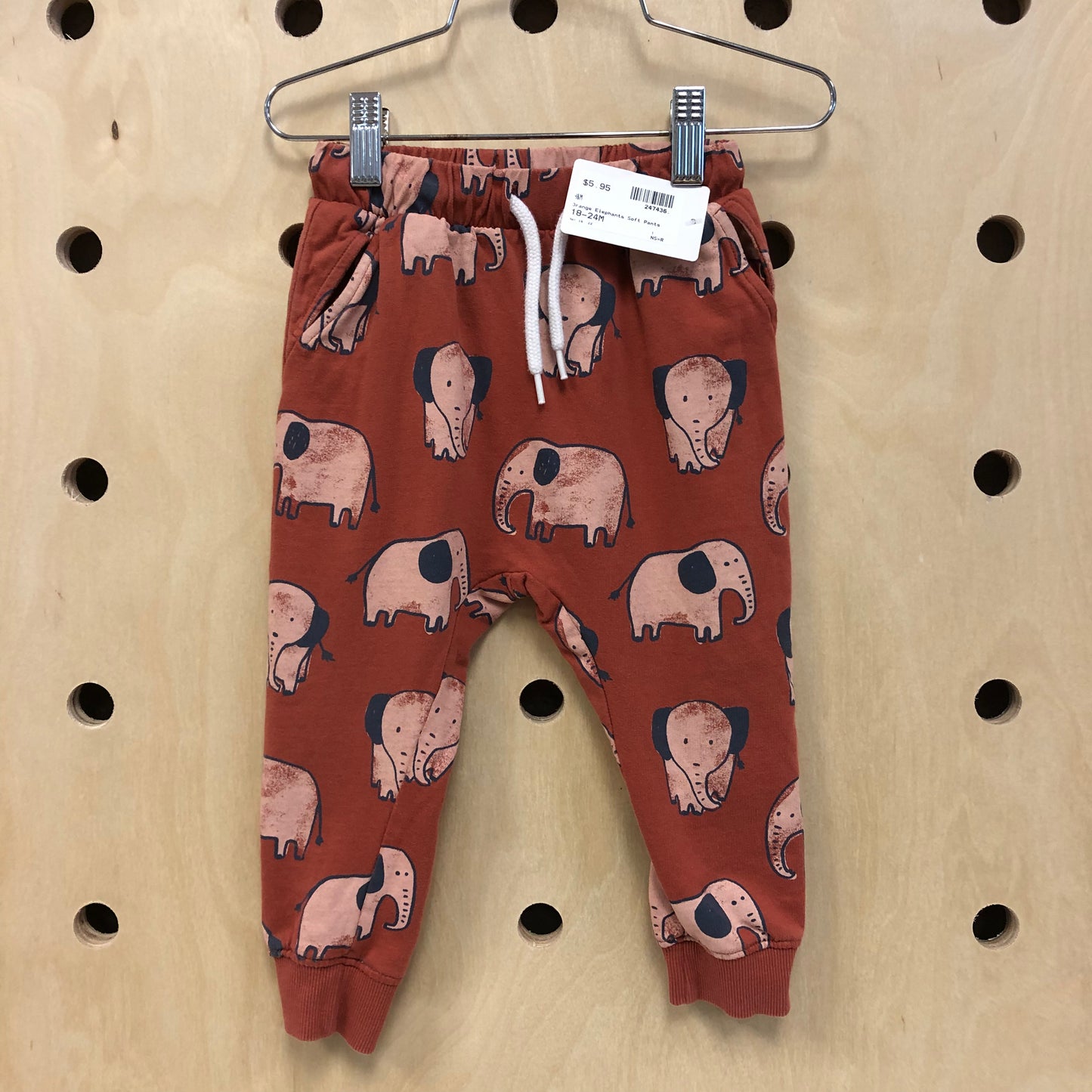 Orange Elephants Soft Pants