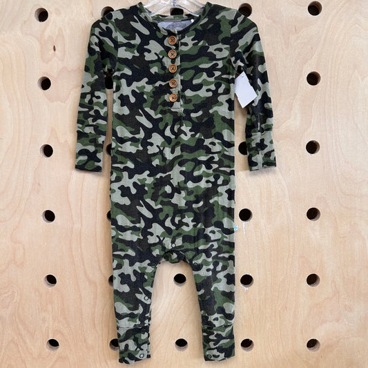 Camo Bamboo Button Romper