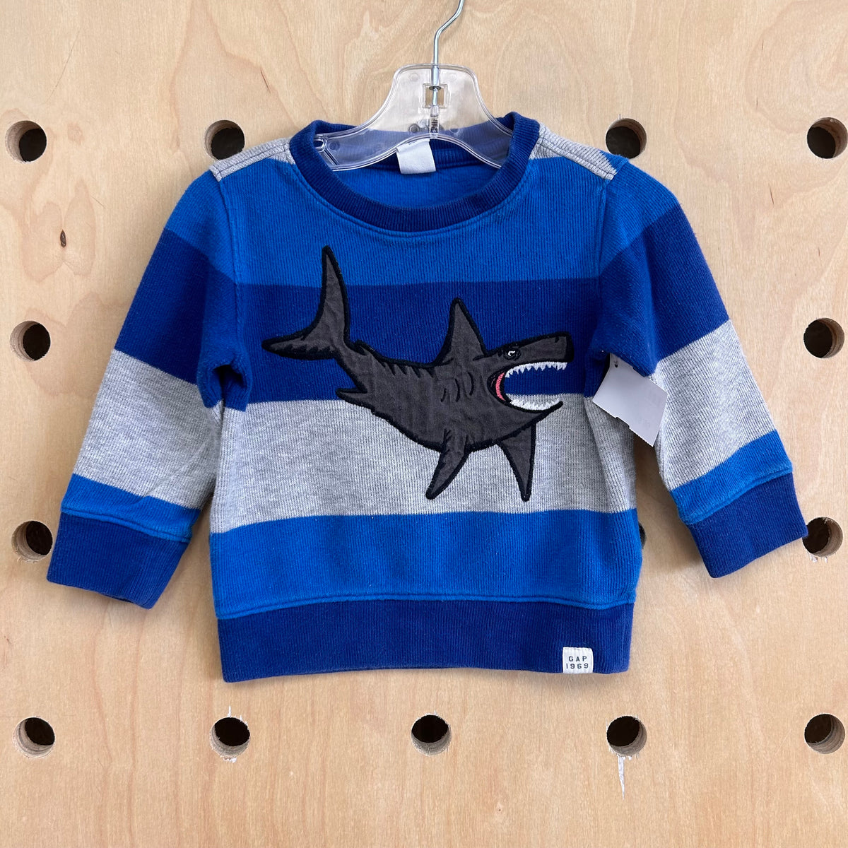 Blue + Grey Shark Pullover