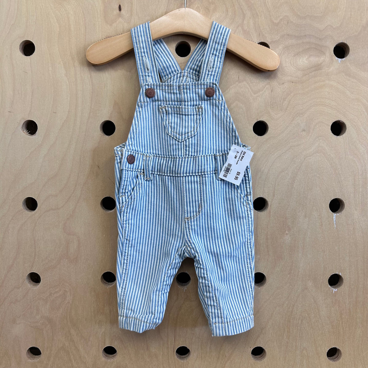 Striped Denim Overalls