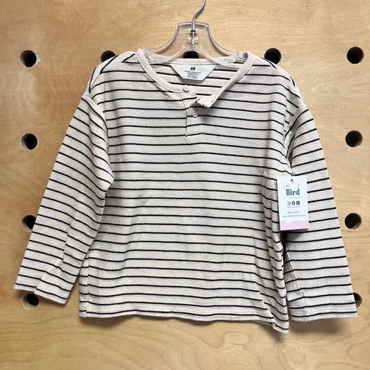 Cream/Black Striped LS