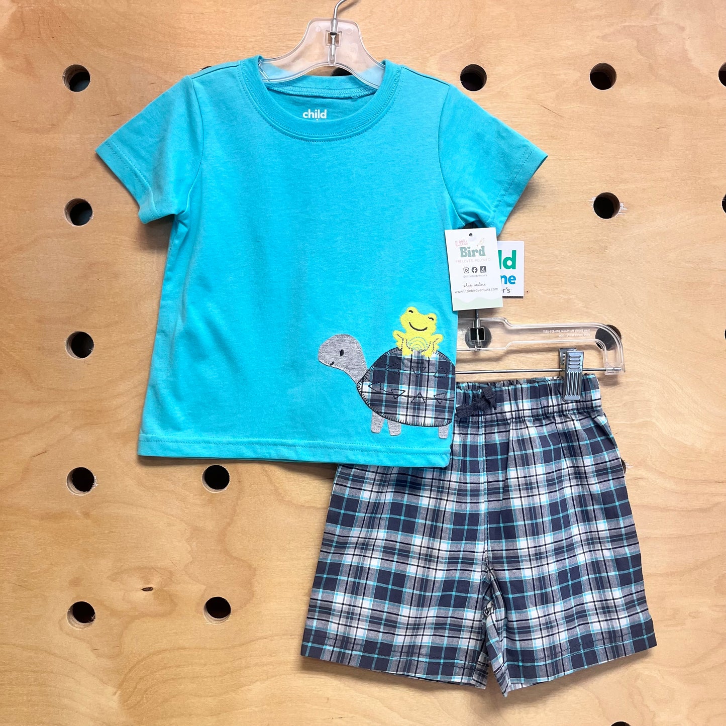 Blue/Grey Plaid Turtle Outfit NEW!