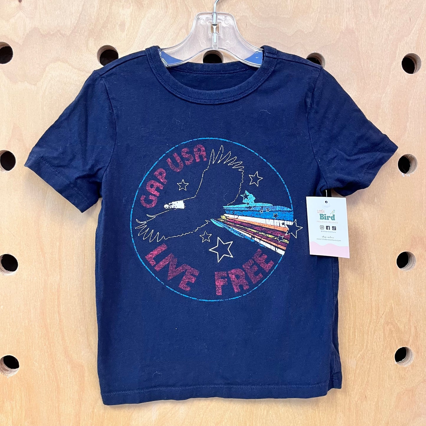 Navy Live Free Eagle Tee