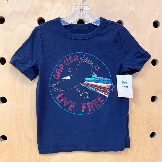 Navy Live Free Eagle Tee