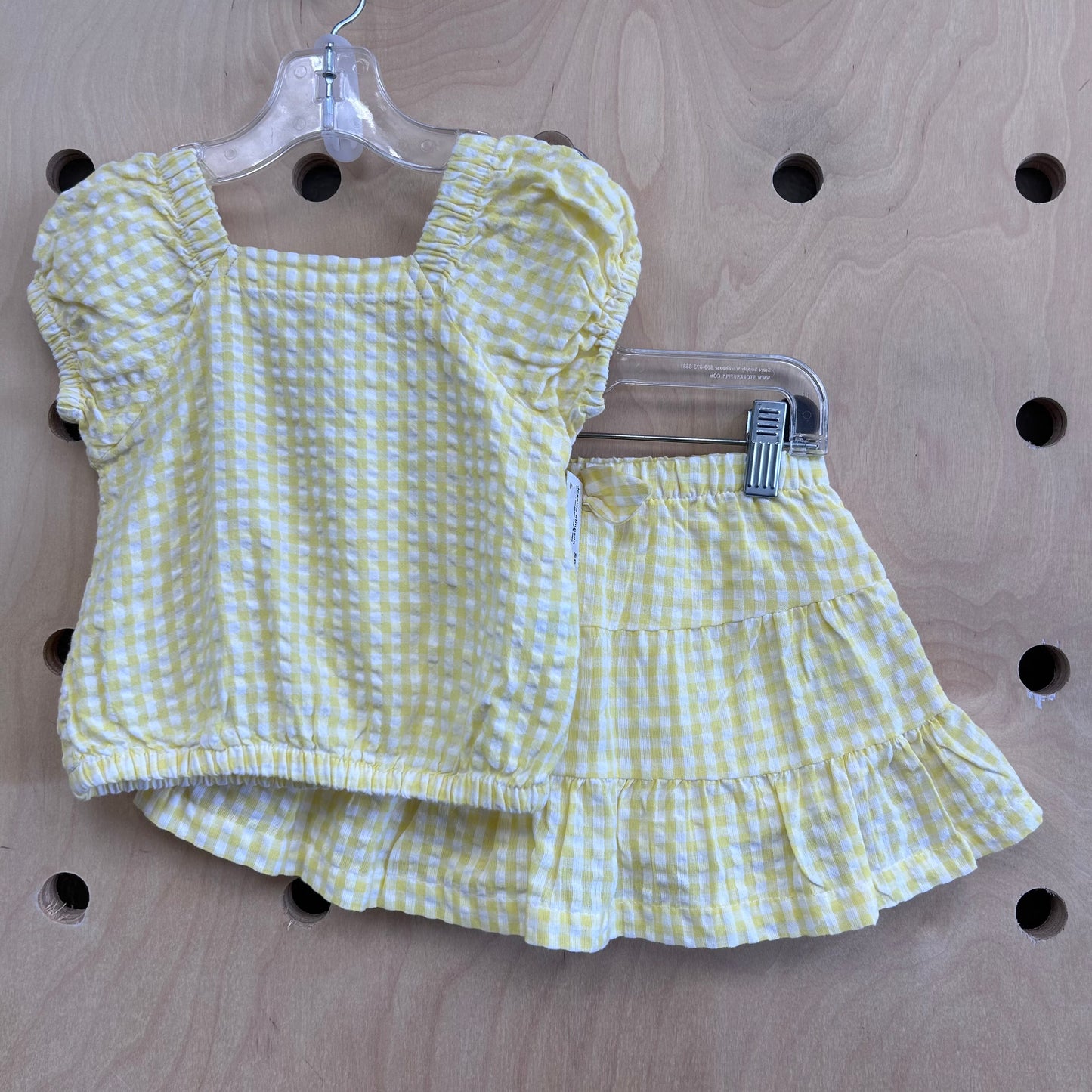 Yellow Gingham Top & Skirt
