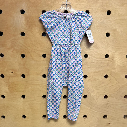 Pink/Blue Printed Romper