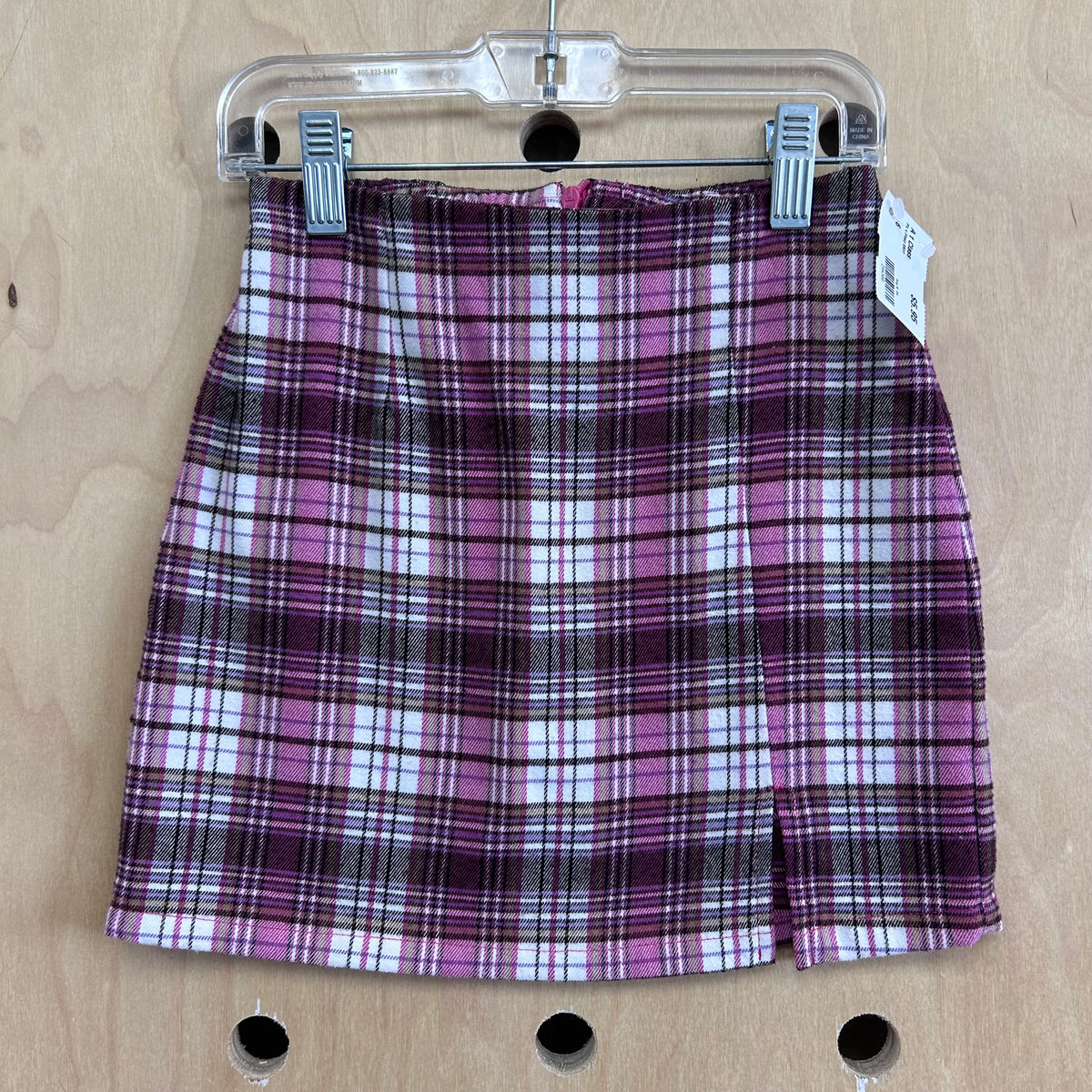 Pink Plaid Skirt
