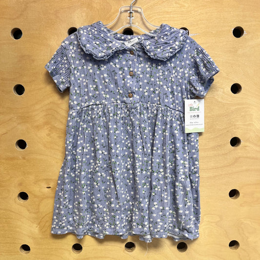 Blue/White Floral Collared Dress