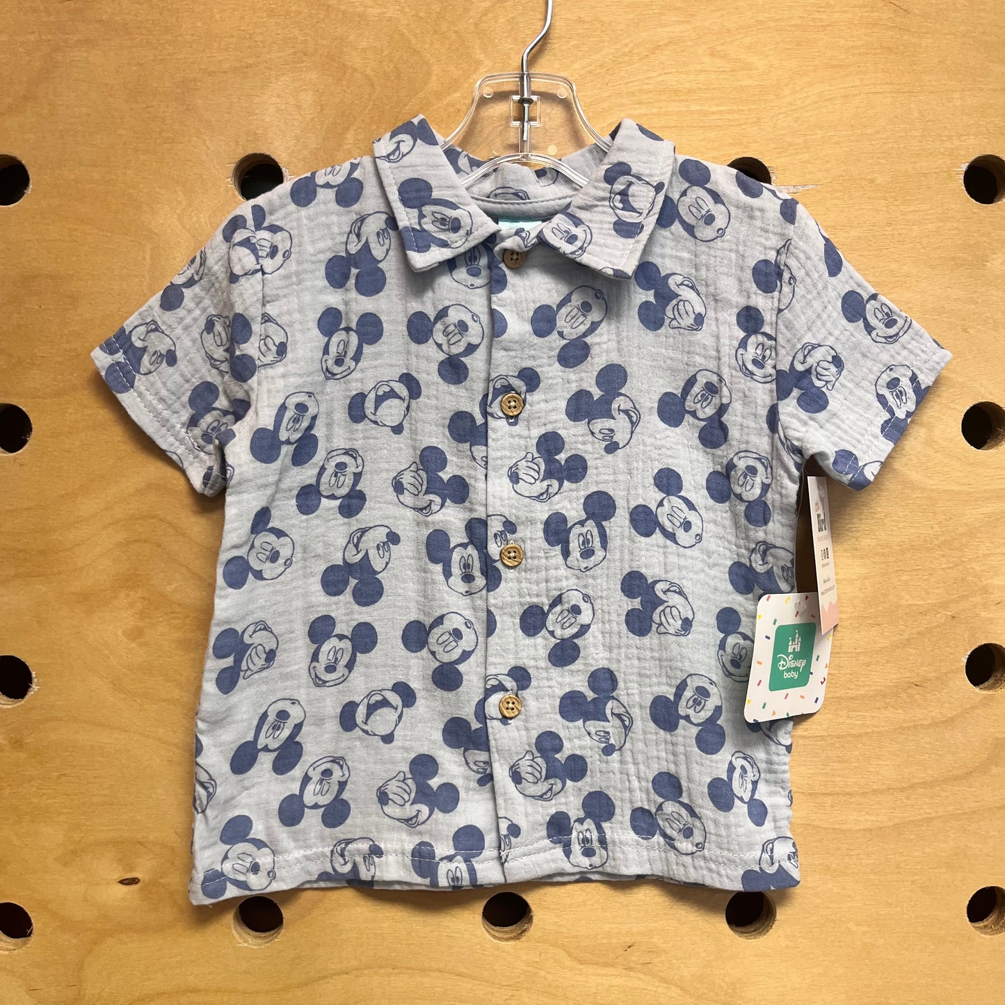 Blue Mickey Button Up NEW!!