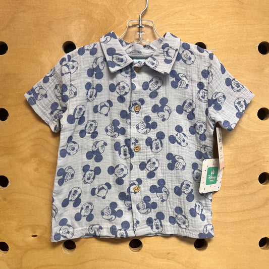 Blue Mickey Button Up NEW!!