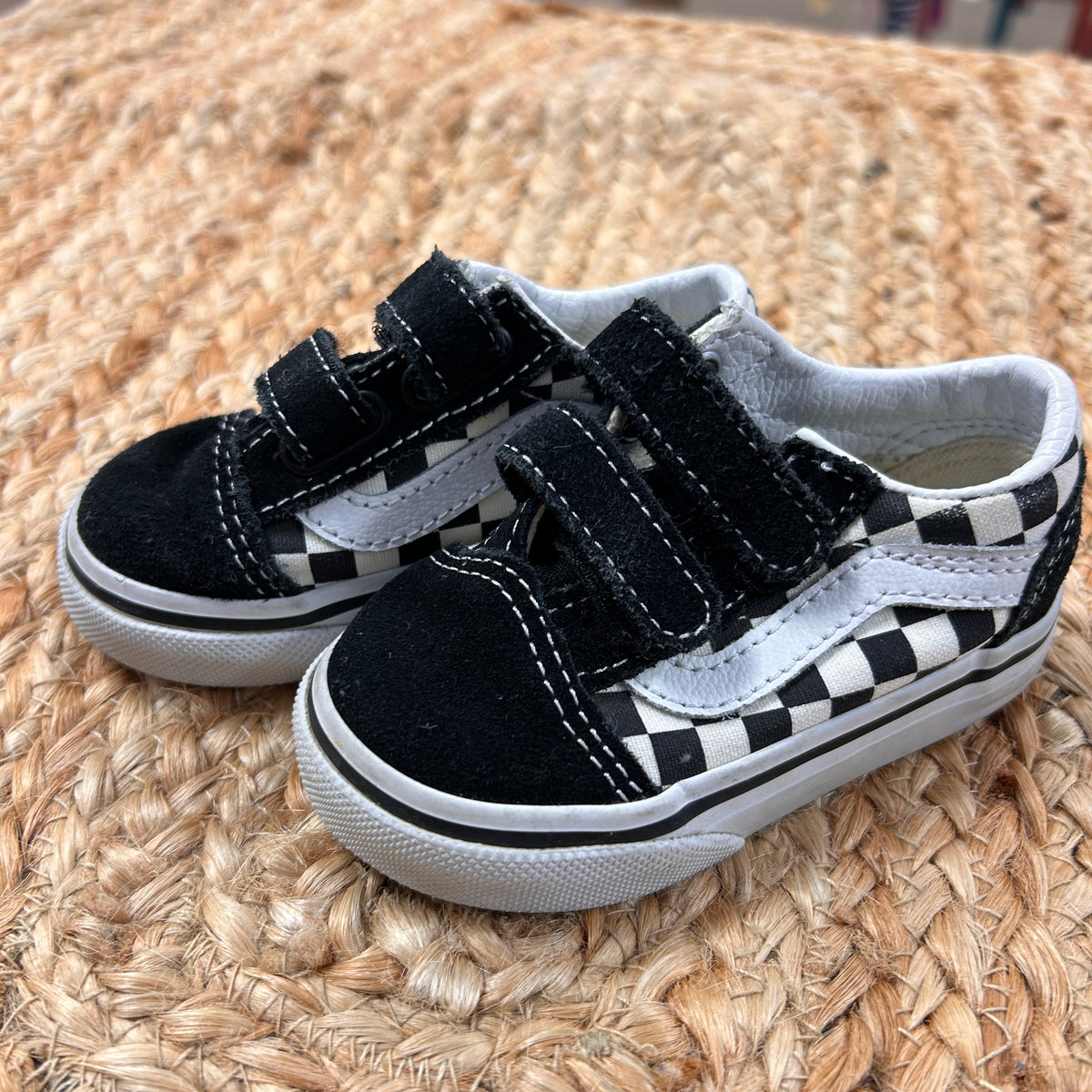 Black/White Checkered Low Tops