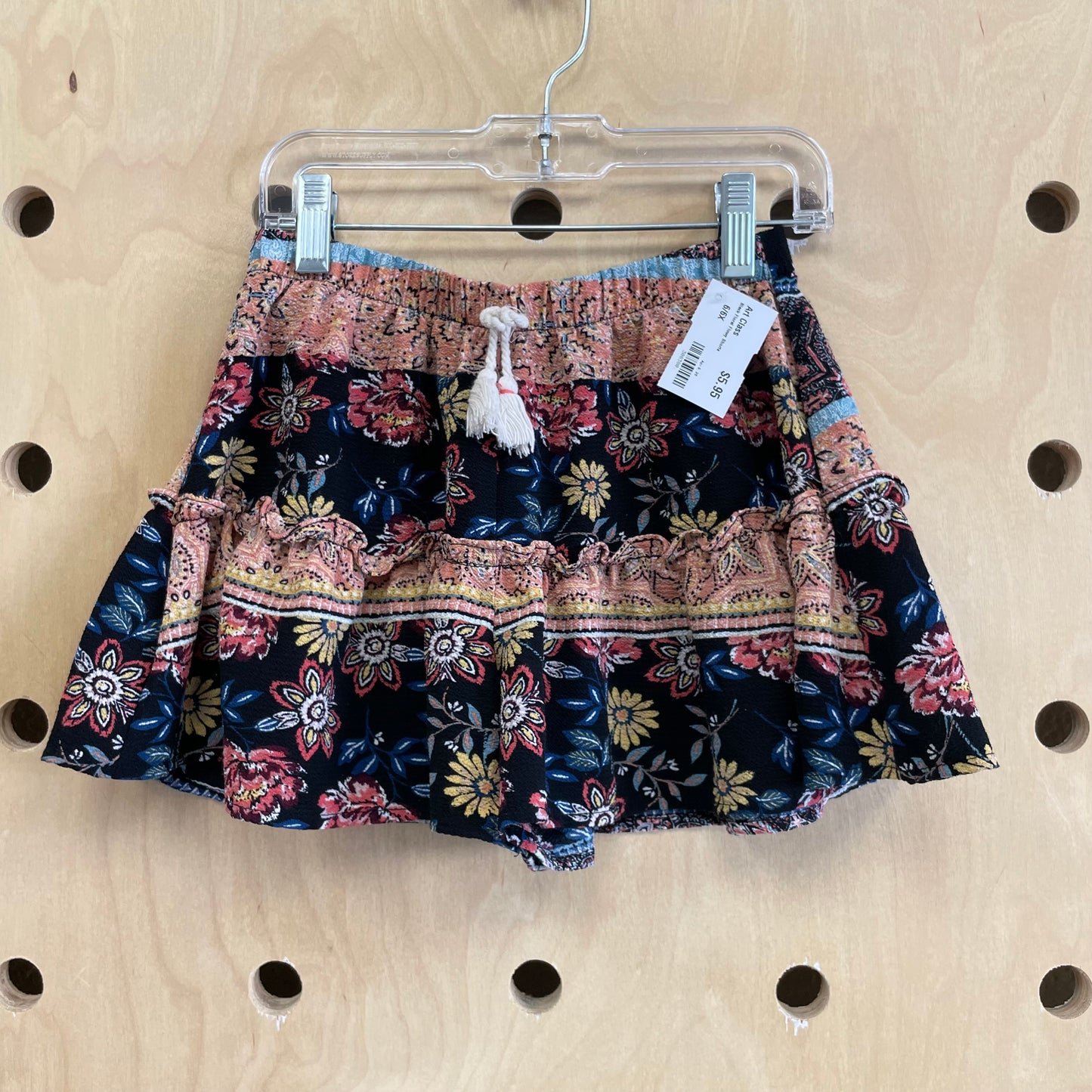 Black Floral Flowy Shorts