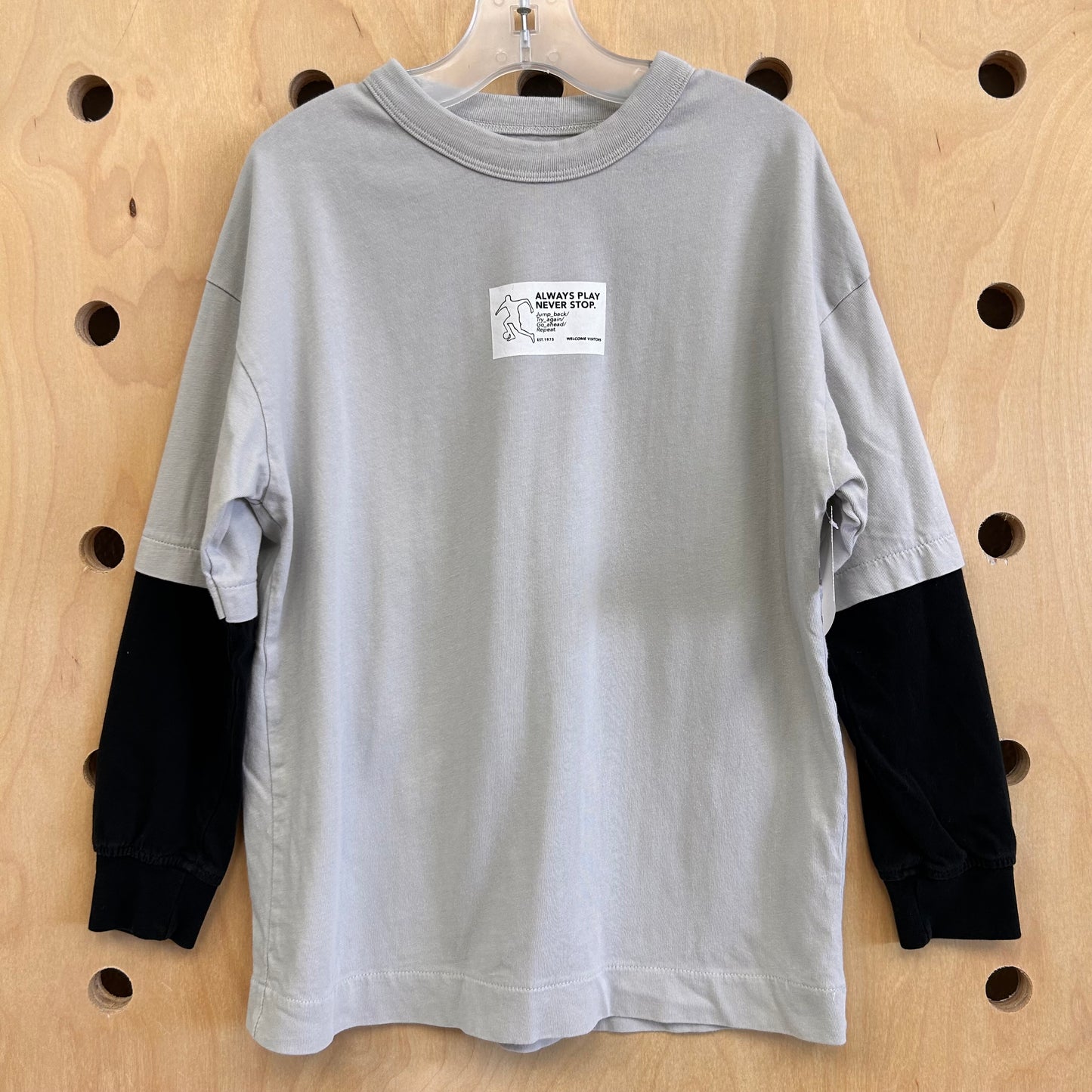 Grey + Black Always Play LS Tee
